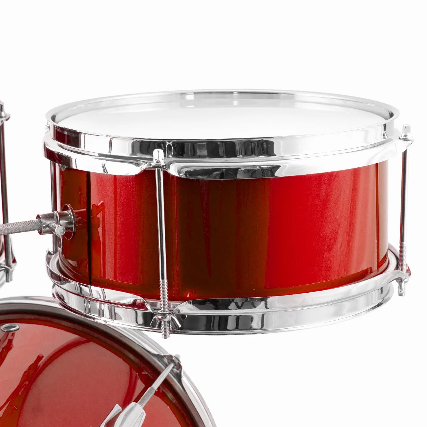 TIGER JDS7-RD Batteria per ragazzi 3 pezzi con rullante, tom, basso, pedale, piatti, bacchette e sgabello - colore rosso | con Rullante, Tom, Grancassa, Pedale Grancassa, Piatto, Trono e Bastoni, JDS7-RD