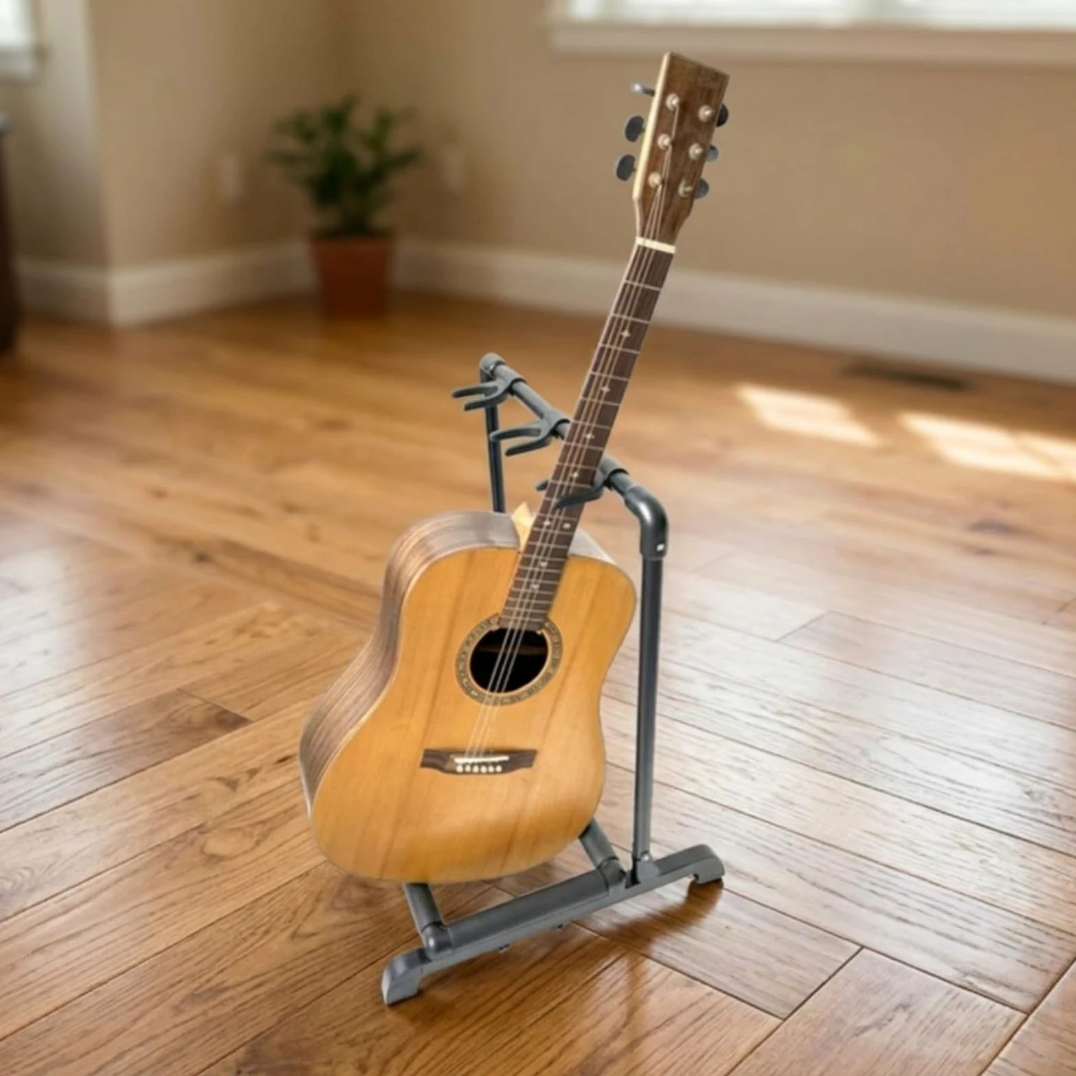 Musicale Pieghevole Supporto Strumenti Chitarra Basso Rastrelliera Portatile Richiudibile Base Robusta Contatti Protetti Materiale Metallo Plastica