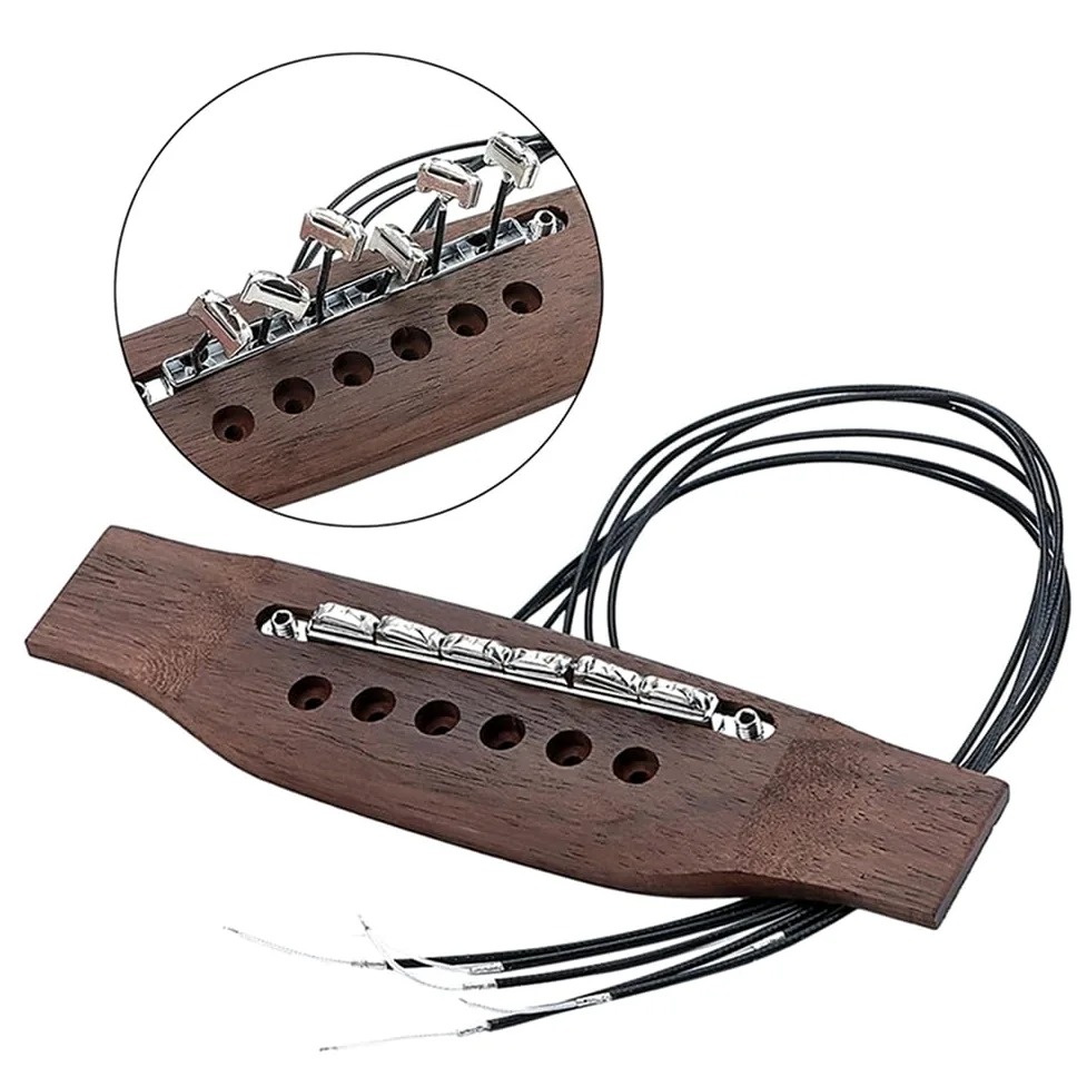 Pickups A Ponte Piezoelettrici per Chitarre Acustiche 6 Corde Componenti di Ricambio Qualità del Suono Granulosa per Chitarra Elettrica.