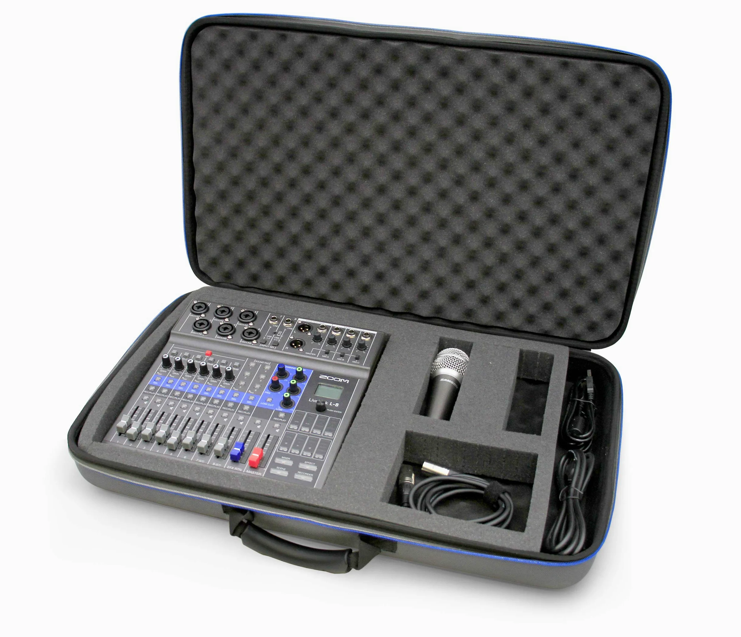 CASEMATIX Custodia per mixer audio adatta a interfacce controller da 19" x 12,5" x 3", microfoni, cavi XLR per Behringer, Yamaha, Mackie Mix, Soundcraft, Allen & Health, Presonus e altro ancora