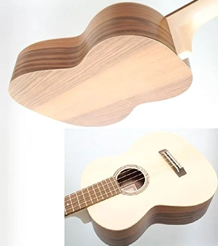 UKULELE BARITONO MADE IN EUROPE TAVOLA ABETE MASSELLO FONDO FASCE NOCE TASTIERA IN PALISSANDRO