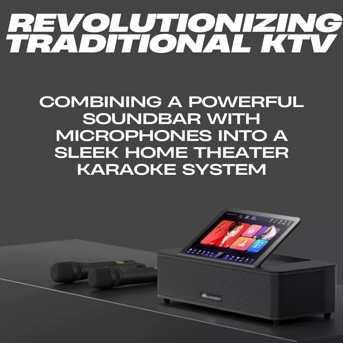 Sistema karaoke con touch screen, display da 14 pollici, due microfoni wireless, controllo vocale AI, lettore multimediale portatile, KTV desktop con memoria da 3 TB