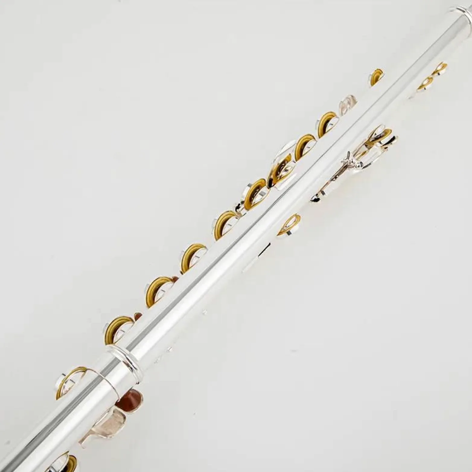 Flauto Traverso Flauto Placcato Argento 16 Chiavi Flauto Foro Aperto E-Mech Strumento Musicale