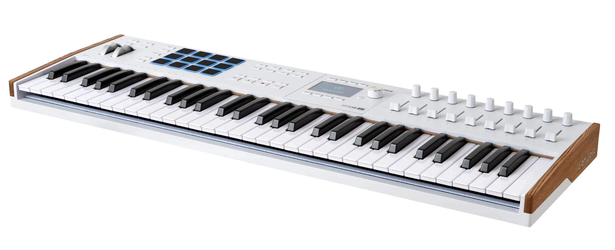 Arturia KeyLab 61 MK3 tastiera controller MIDI Nero per produzione musica, software tutto in uno - 61 tasti, 9 encoder, 9 fader, 1 ruota di modulazione, 1 ruota di Pitch Bend, 12 pad - Bianca