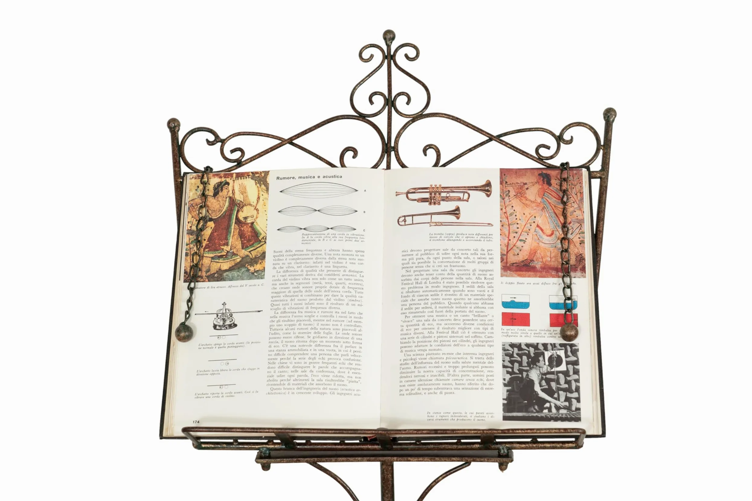 Biscottini Leggio Musicale in Ferro battuto da Pavimento L46,5xPR33xH139 - Leggio Porta Menu - Cavalletto Espositore Pubblicitario Pieghevole - Portamenu Ristorante - Leggio per Libri da Tavolo