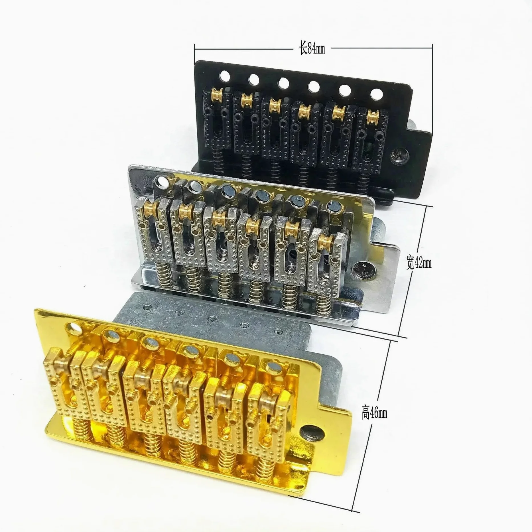 Ponte tremolo a sella piatta a 6 corde per chitarra elettrica FD ST Ricambi e accessori Oro Argento Nero Ponte Chitarra Acustica Generico(Black)