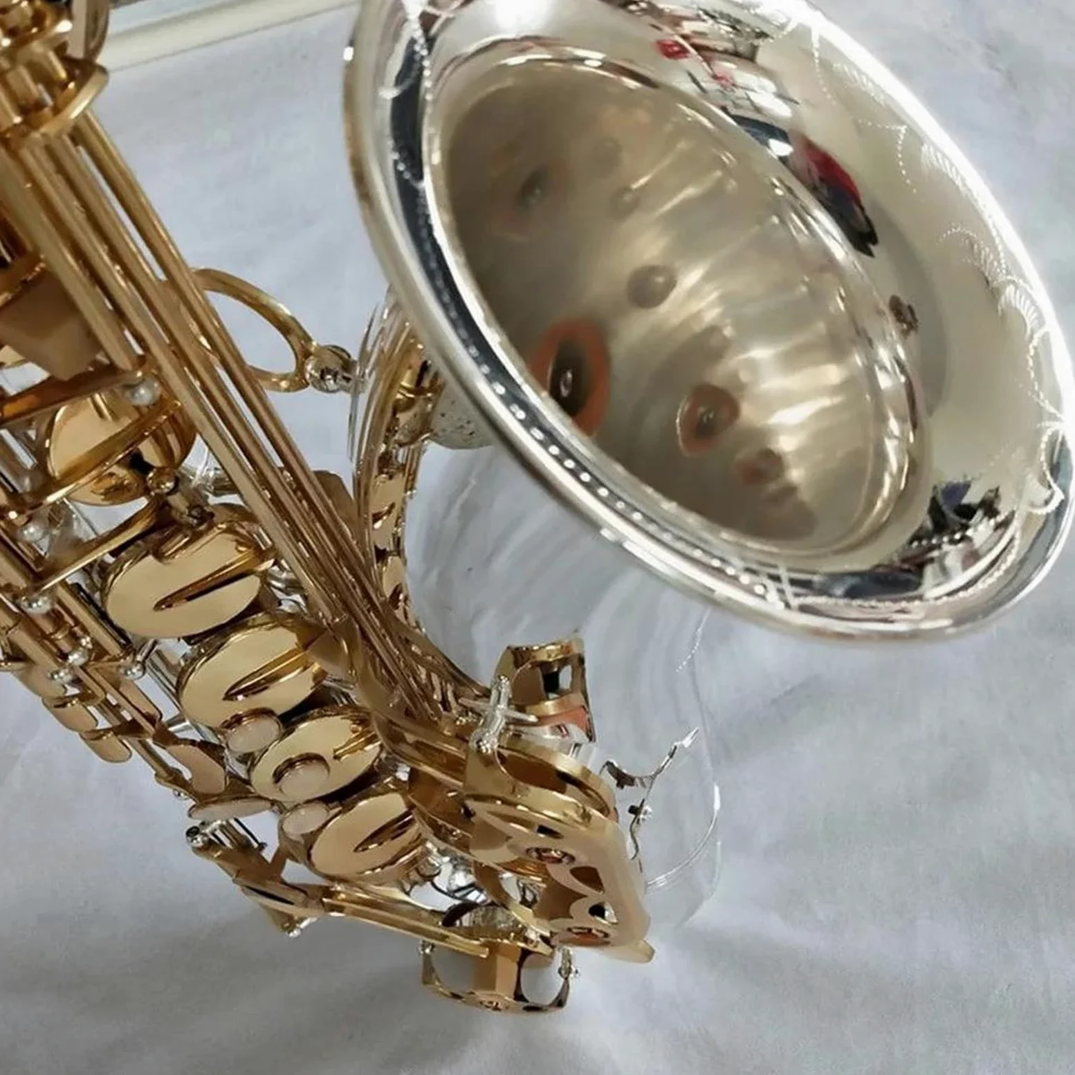 Sassofono Tenore Placcato In Argento Con Chiave In Oro Professionale Super Play Sax Con Custodia