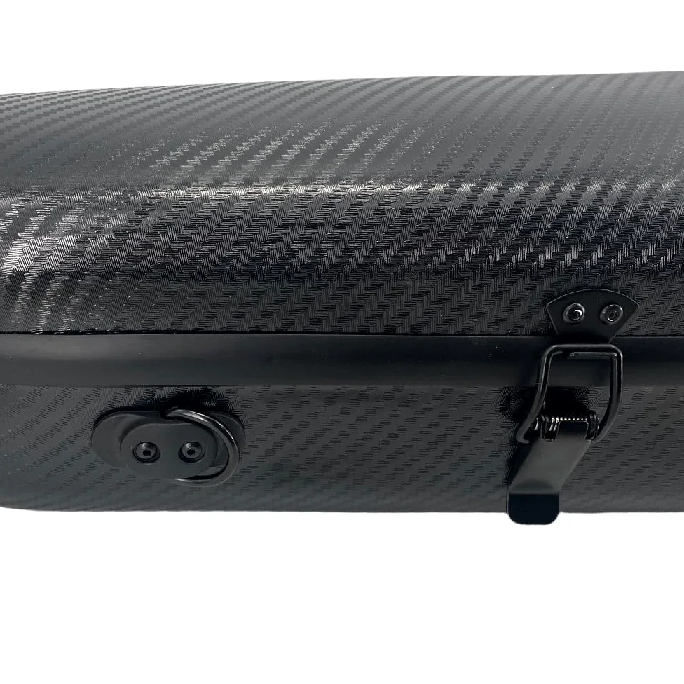 Custodia rigida per violino 4/4 con cinghie per zaino, ultra leggera, da viaggio, in fibra di carbonio, antigraffio, con igrometro, impermeabile Durabl (nero)