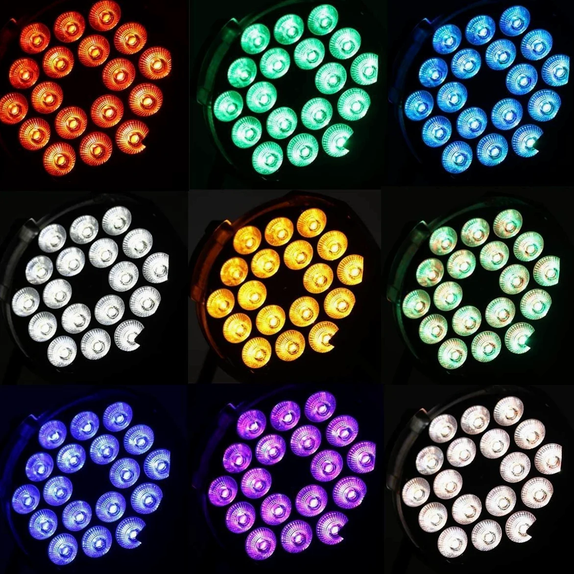 U`King 2PCS Faro Par 18 x 15W LED Luce da Palcoscenico 4 in 1 RGBW Par LED per Illuminazione Palcoscenico con DMX512 e 8 Canali per Feste, Discoteca, Matrimonio, Natale