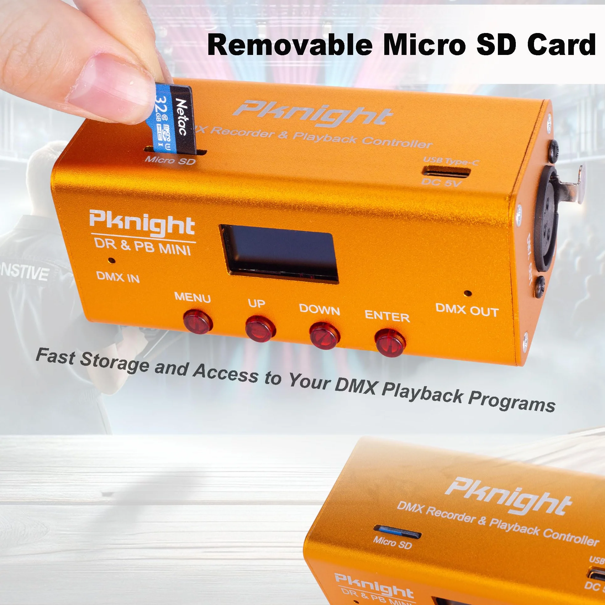Pknight Registratore DMX e controller di riproduzione 1 universo DR & PB MINI (DR & PB MINI)