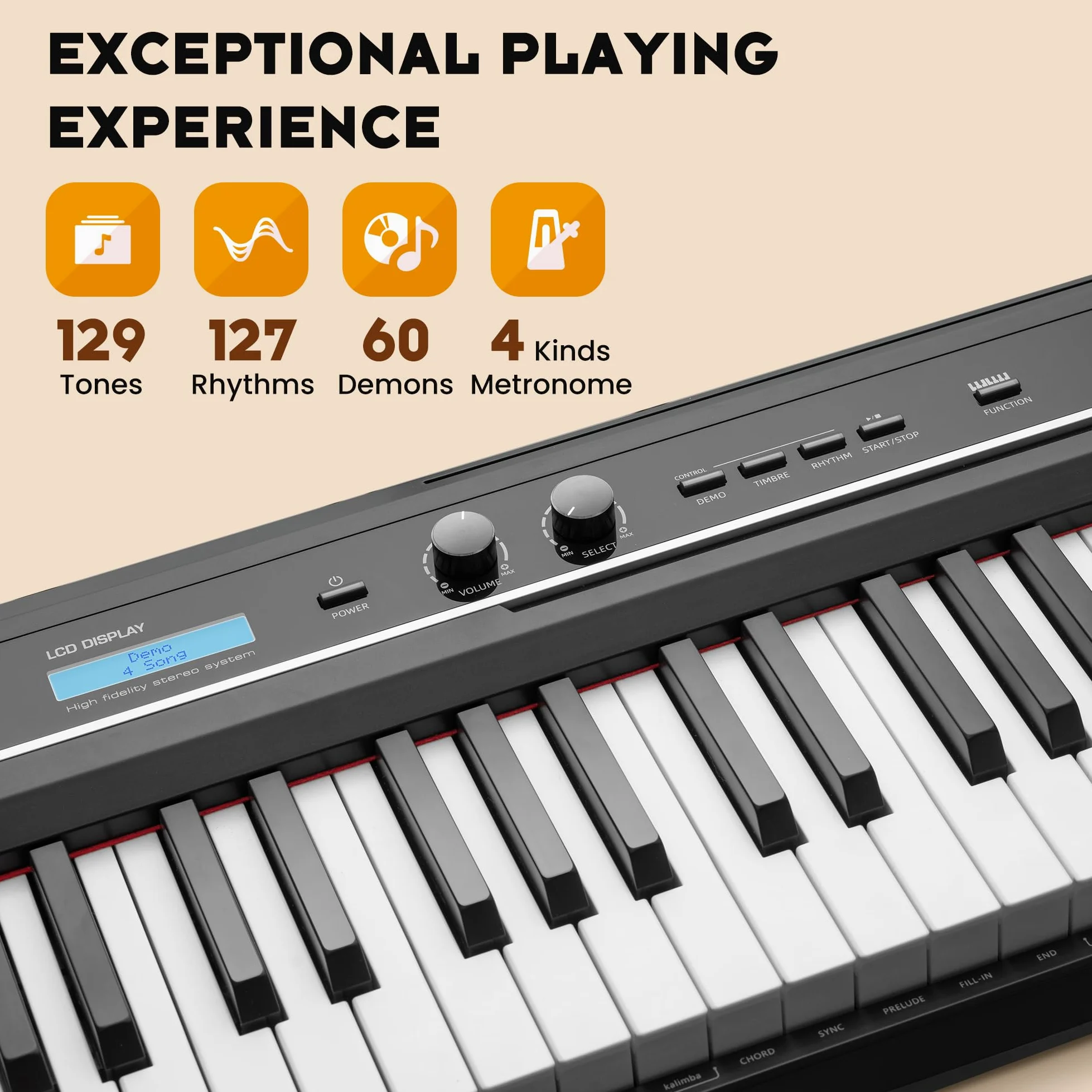 CAHAYA Pianoforte Digitale a 88 Tasti – Piano Elettrico Semipesato per Principianti con Supporto a Doppia X, 3 Pedali e Leggio