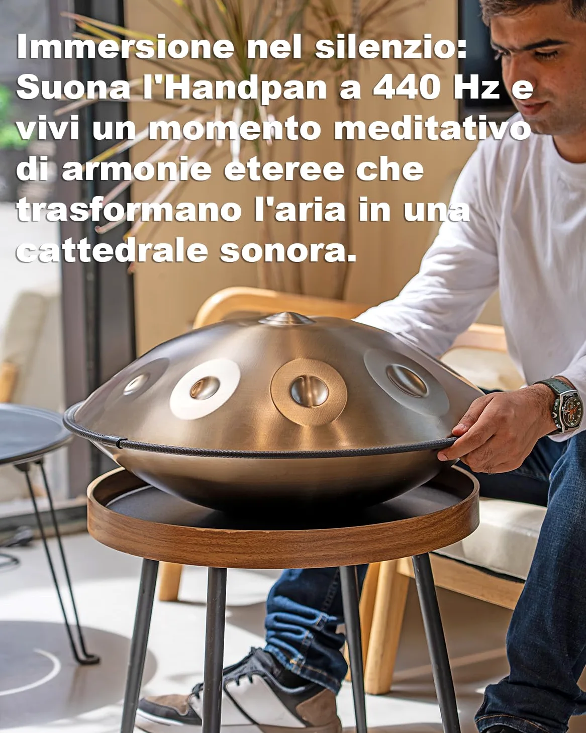 440 Hz Handpan Drum 10 Toni 22 Pollici Handpan Instrument Re Minore Handpan Music Percussione Armonica con Risonanza Confortevole Ideale per Principianti Sound Healing Meditazione