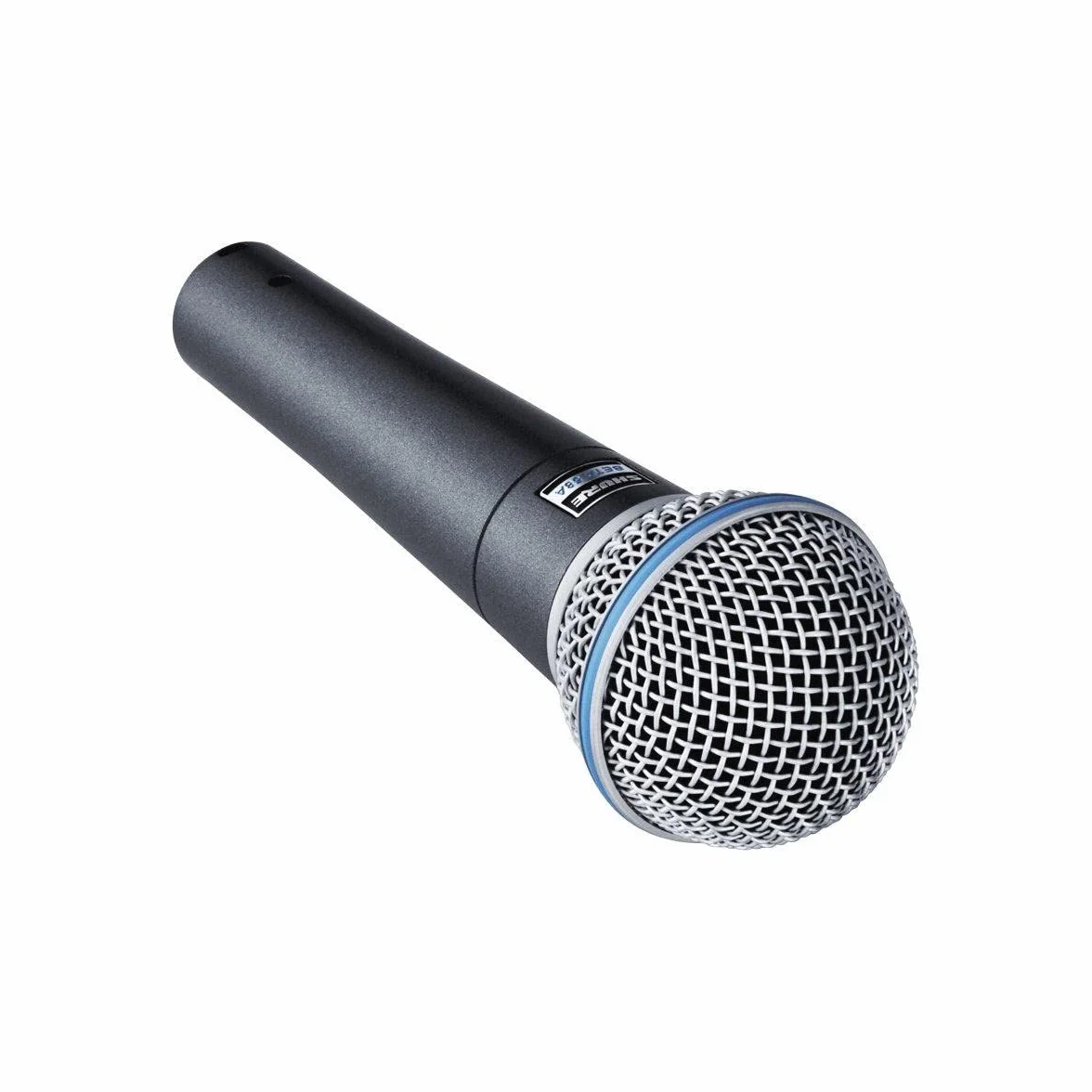 Shure BETA 58A Microfono Vocale Microfono dinamico supercardioide a elemento singolo per palcoscenico e studio, include adattatore per stativo regolabile A25D