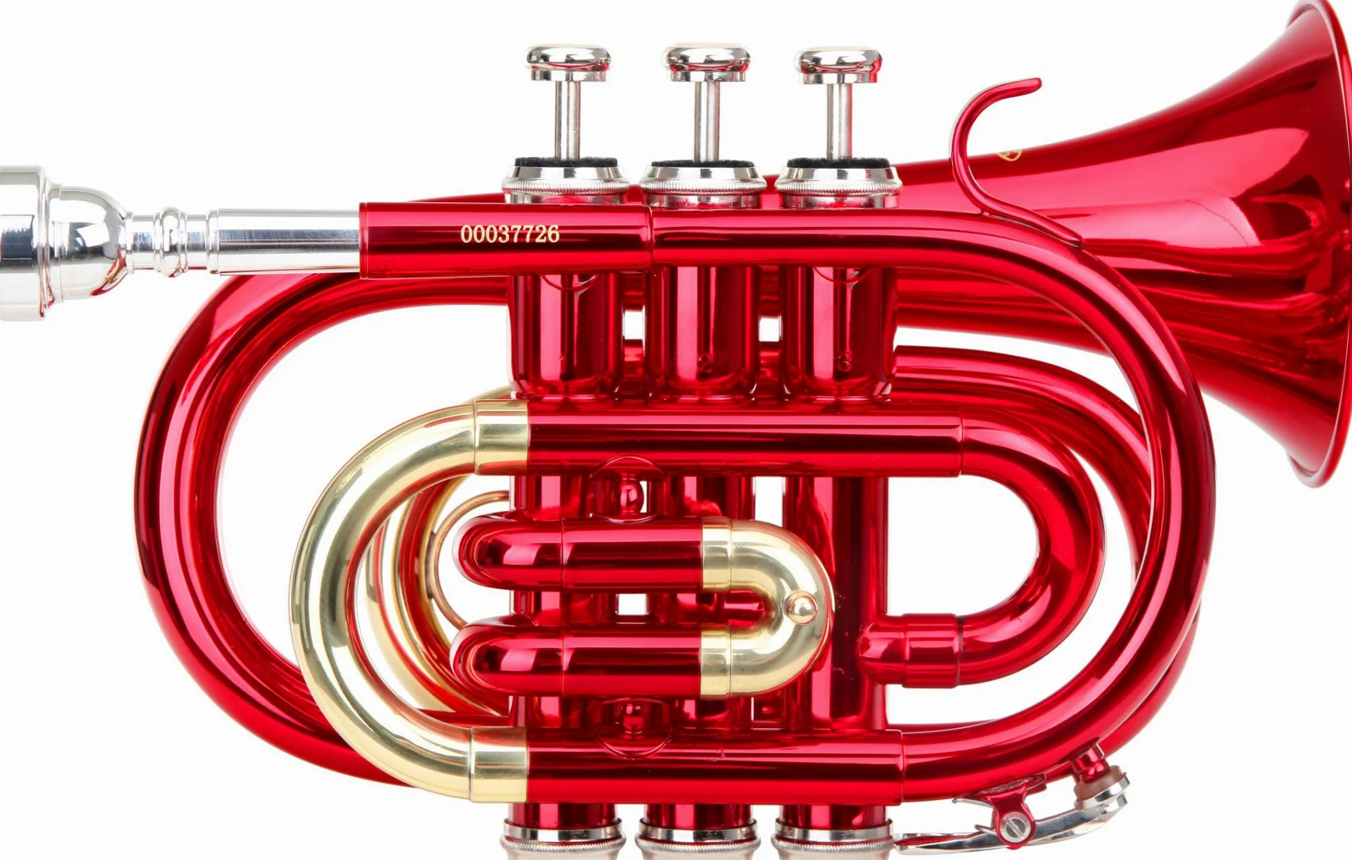 Classic Cantabile Brass TT-400 Tromba Tascabile in Sib (ottone, diametro campana: 93 mm, foro: 11,8 mm, intonazione: Sib, incl. custodia leggera, bocchino, panno per la pulizia, guanti) rossa