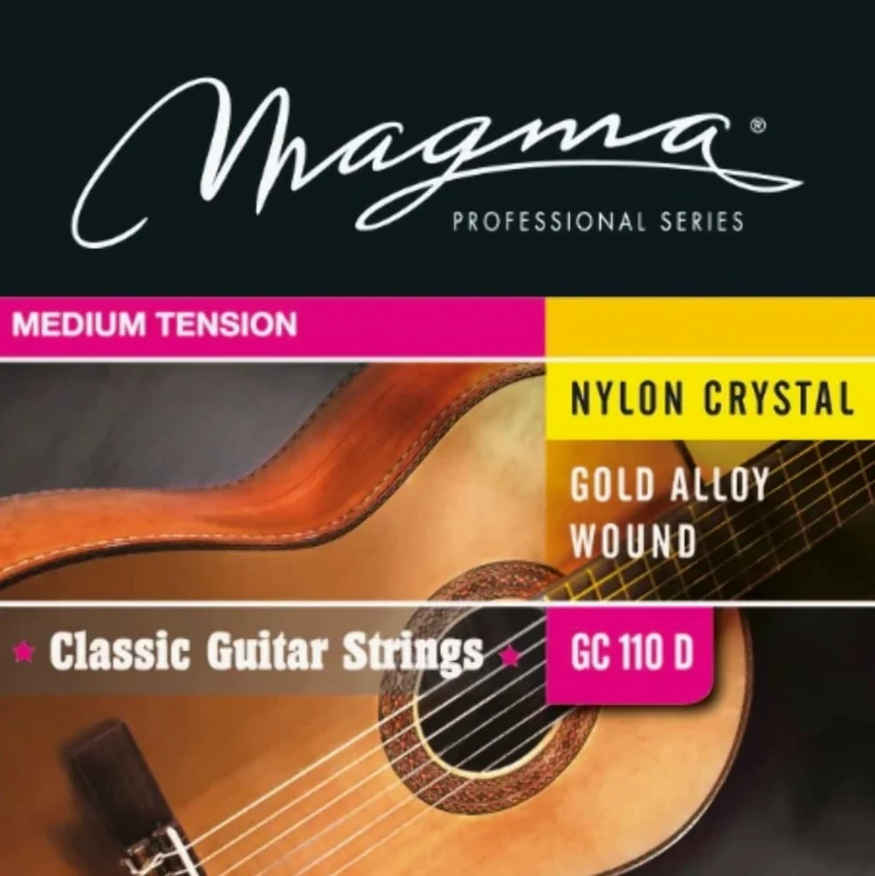 Magma Corde per chitarra classica Tensione Normale Nylon Cristallo Speciale - Lega Oro "Bronzo 85/15" (GC110D) (3 Set)