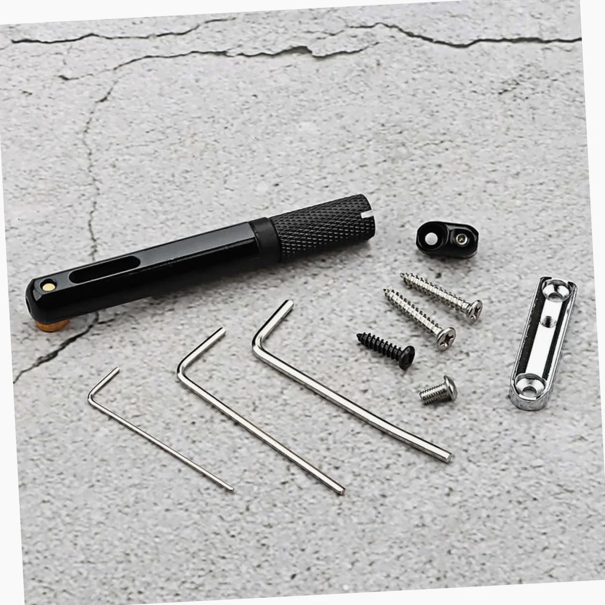 Ponte per Chitarra Elettrica senza Paletta Barra Singola Nera | Kit, Ricambio per Basso e Elettrica, Componenti in Rame e Lega, Modello Ga1117a