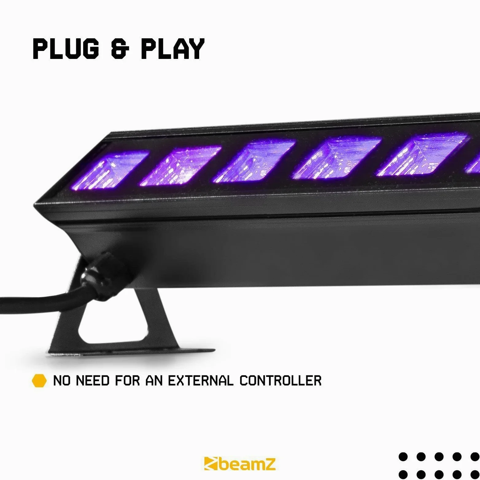 Beamz BUV183 - LED UV Bar, Luce UV 12 x 3W, Plug & Play, Consumo Energia 35W, Trasportabile, Utilizzo Multiuso