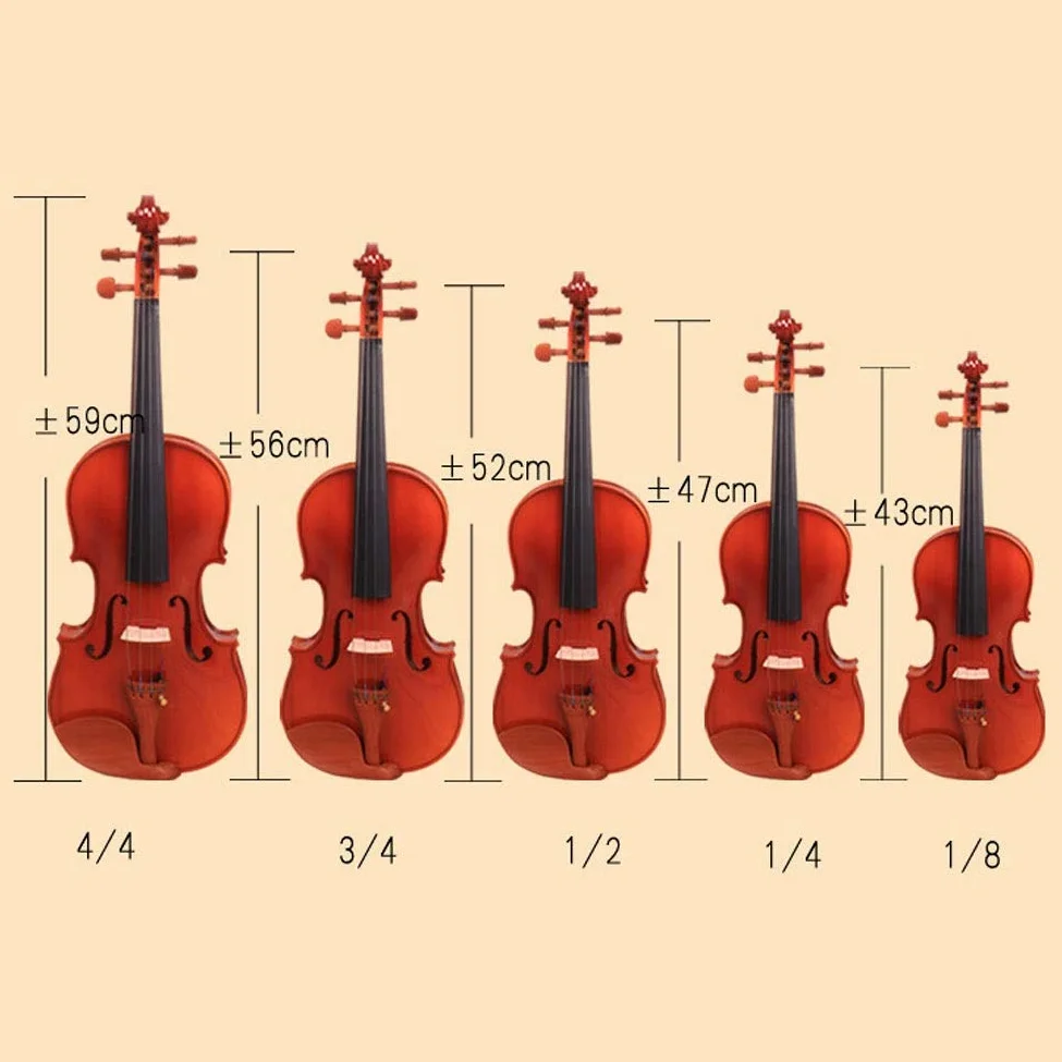 Violino Standard da Studente, per Principianti, Violino introduttivo for Adulti, Principianti, Studenti Universitari, Bambini Che imparano in Legno massello Puro Grado Professionale Fatto a Mano (Siz
