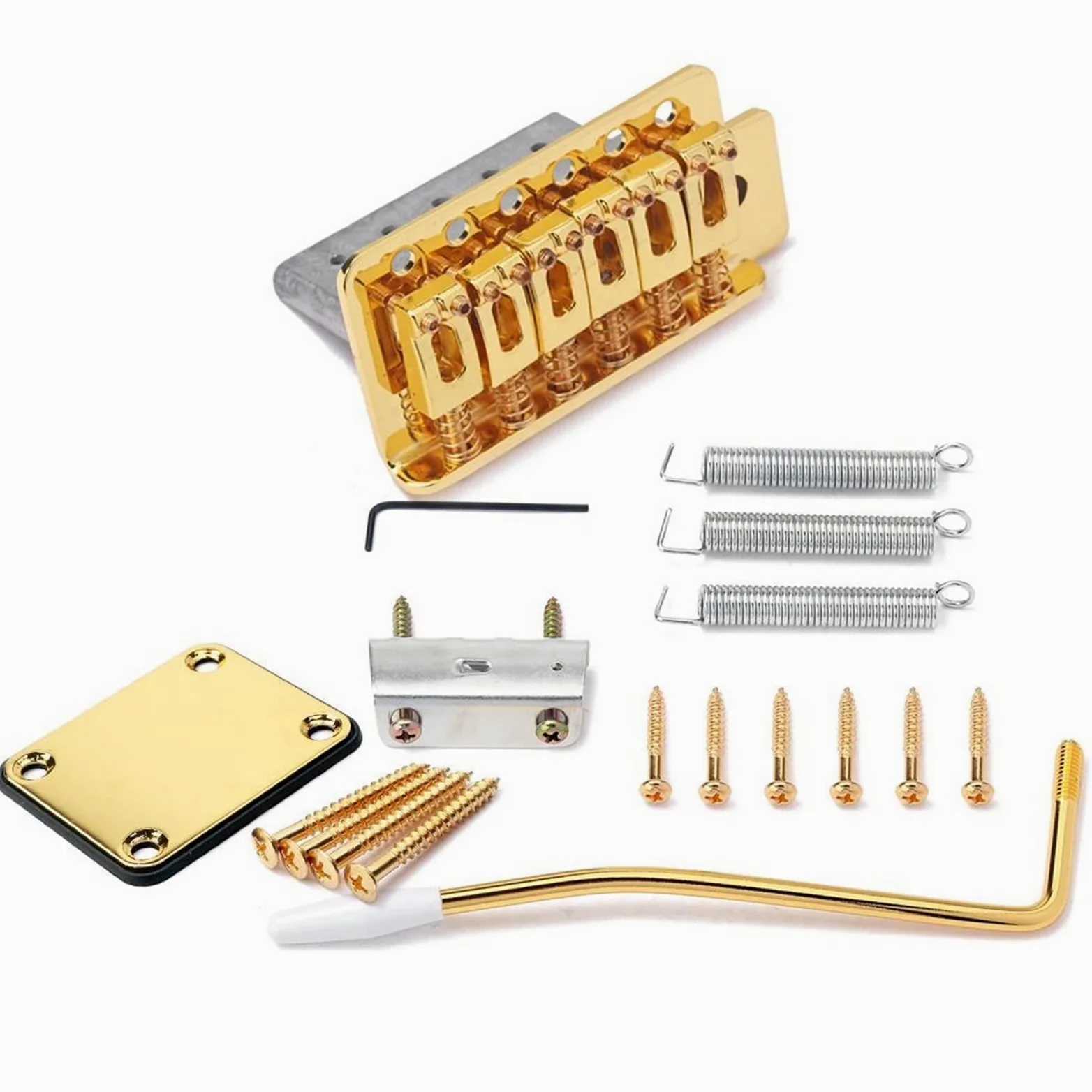 6 Corde per Chitarra Elettrica Ponte Tremolo Strumento Fai da Te Parti di Ricambio per Chitarra Elettrica Oro Kit Ponte per Chitarra elettrica