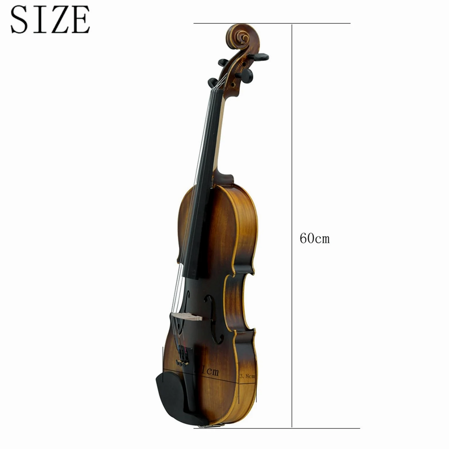 Violino Opaco 4/4 Vintage Fatto A Mano In Legno Massello Per Principianti Strumento Da Studio Professionale Violino