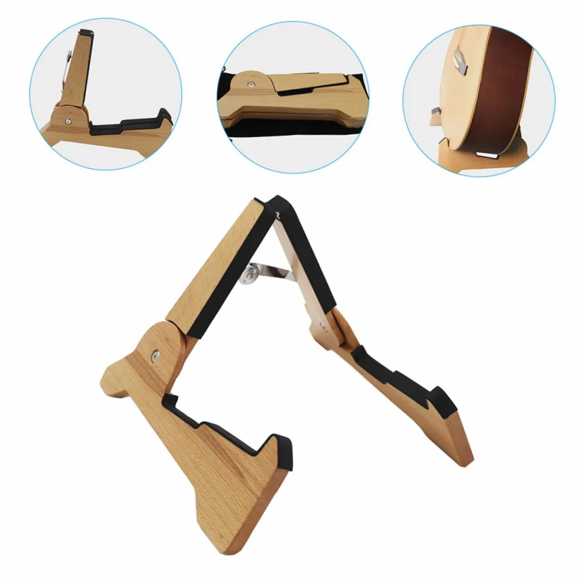 POPETPOP Supporto Staccabile Pieghevole Legno Portatile per e Chitarra Design Elettrica Violino per Casa e Negozio di Strumenti Musicali