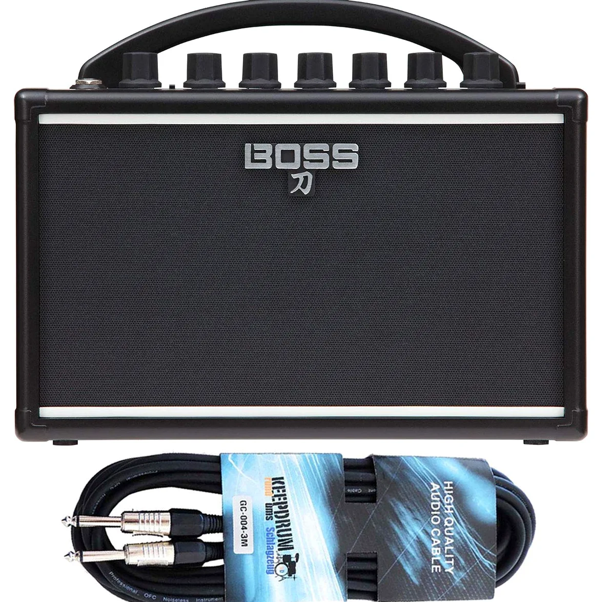 Boss - Mini amplificatore per chitarra “Katana”, con cavo Keepdrum da 3 m