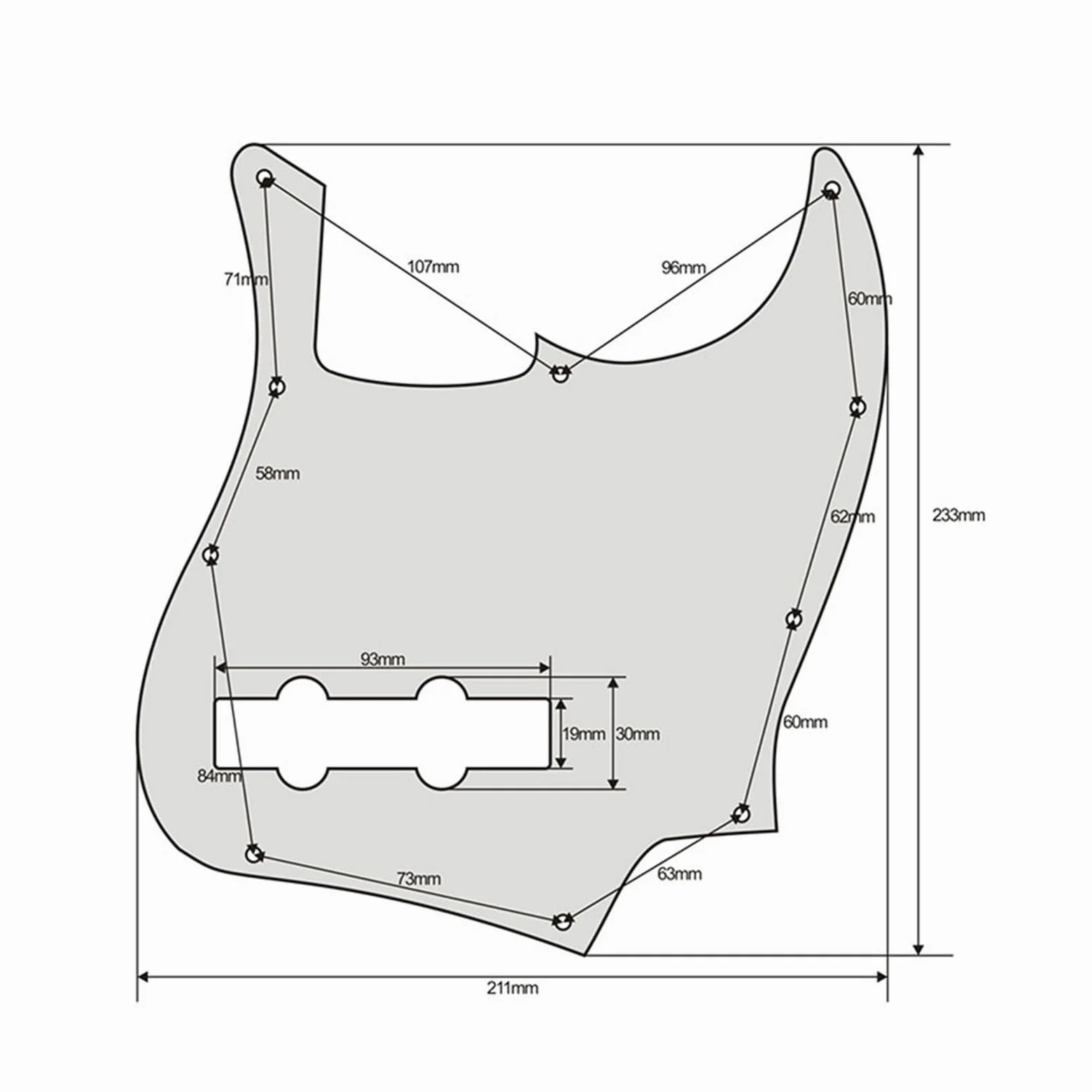 Battipenna Per Chitarra Elettrica Adatto Per Copertura Frontale Del Pannello Battipenna Per Chitarra Elettrica JB A 4 Corde Per Basso Elettrico(Tortoise A)