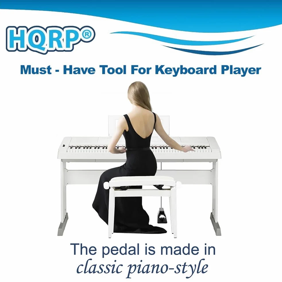 HQRP, pedale prolungamento universale stile pianoforte per tastiere digitali M-Audio/Yamaha/Casio/Roland/Korg/Kurzweil