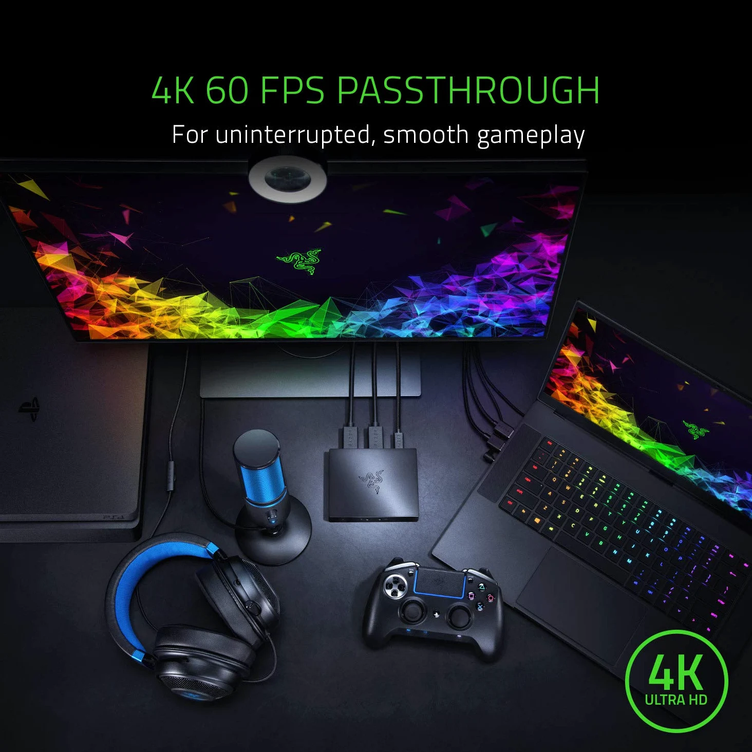 Razer Ripsaw HD - Scheda di Acquisizione per Lo Streaming (Full HD 1080p a 60 FPS, Passthrough 4K a 60 FPS, Connettività HDMI 2.0 e USB 3.0) Nero
