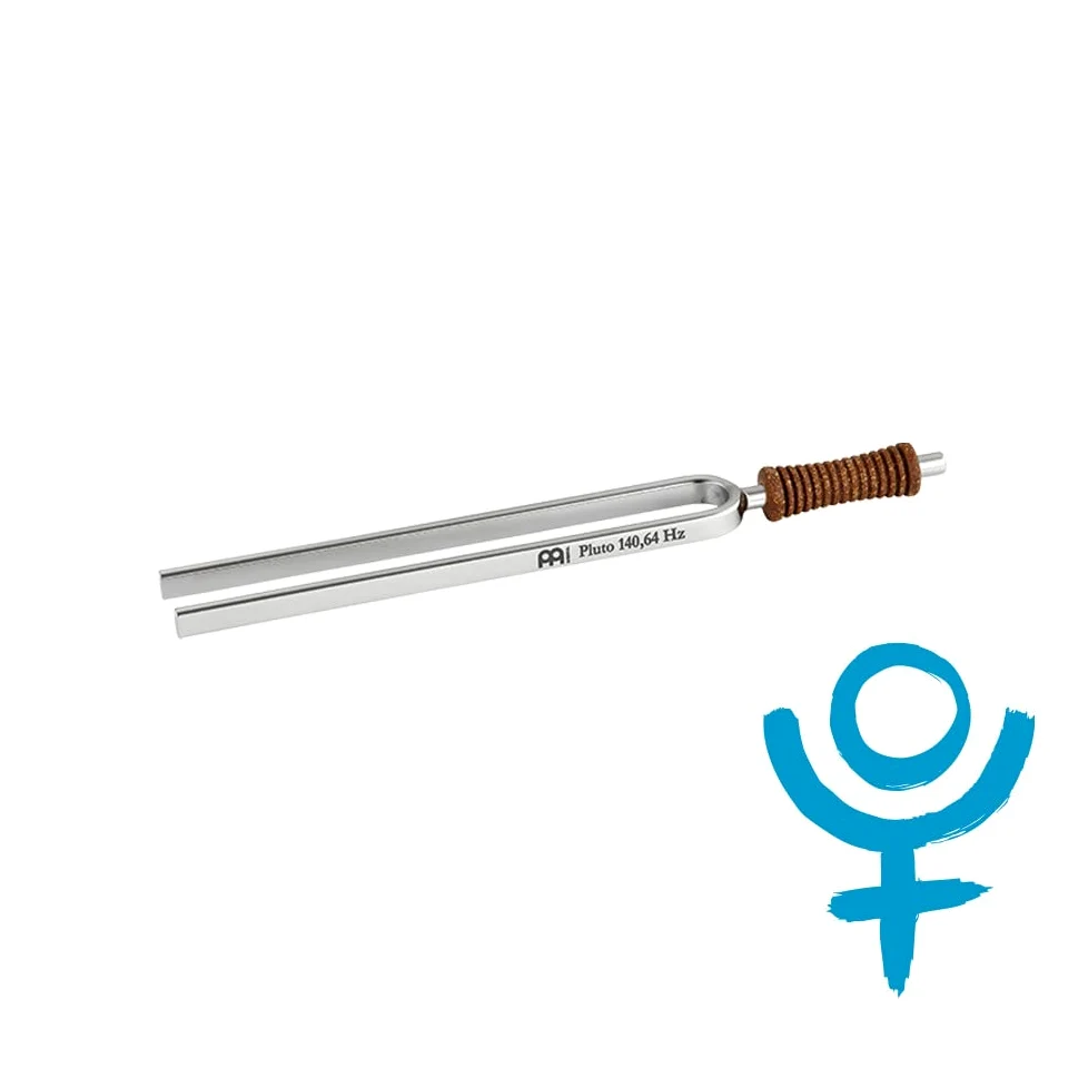 Tuning Fork, Planetary Tuned (Pluto) – Made in Germany – 140,64 Hz/C3#, per la terapia del suono, yoga e meditazione, acciaio nichelato premium con manico ergonomico in sughero, garanzia di 2 anni