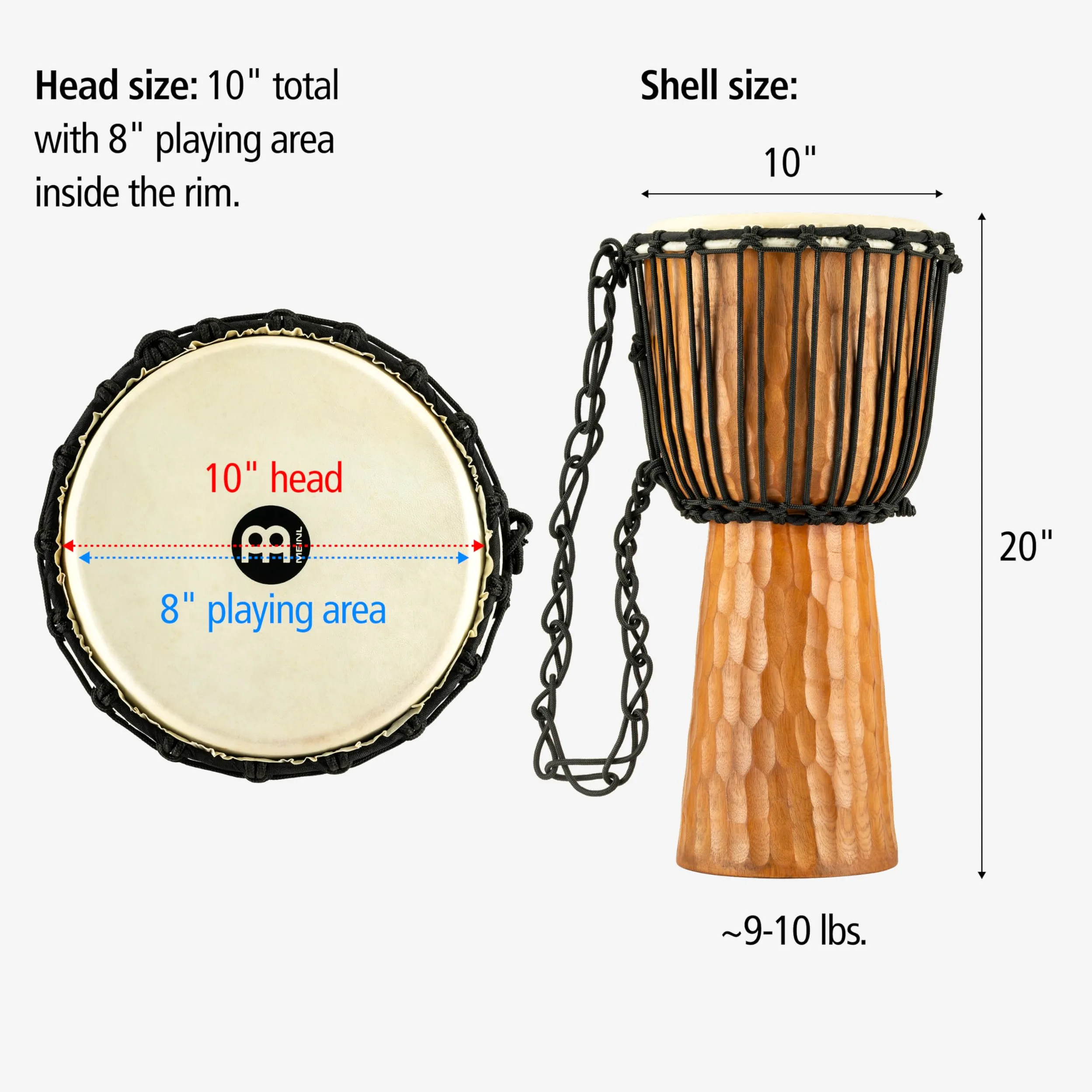 Meinl Headliner Djembe HDJ4-M, 10", Nile Series - Djembe