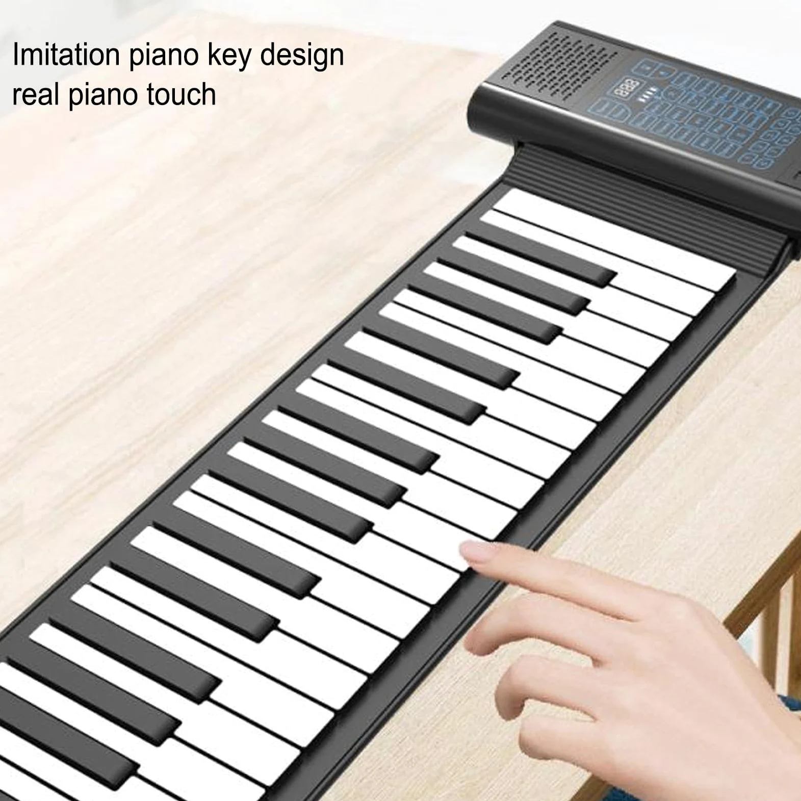 Asixxsix Tastiera per Pianoforte Pieghevole, Tastiera Elettrica per Pianoforte Portatile Pieghevole a 88 Tasti con Altoparlanti Integrati, 128 Toni, 128 Ritmi, 14 Brani Demo e Uscita