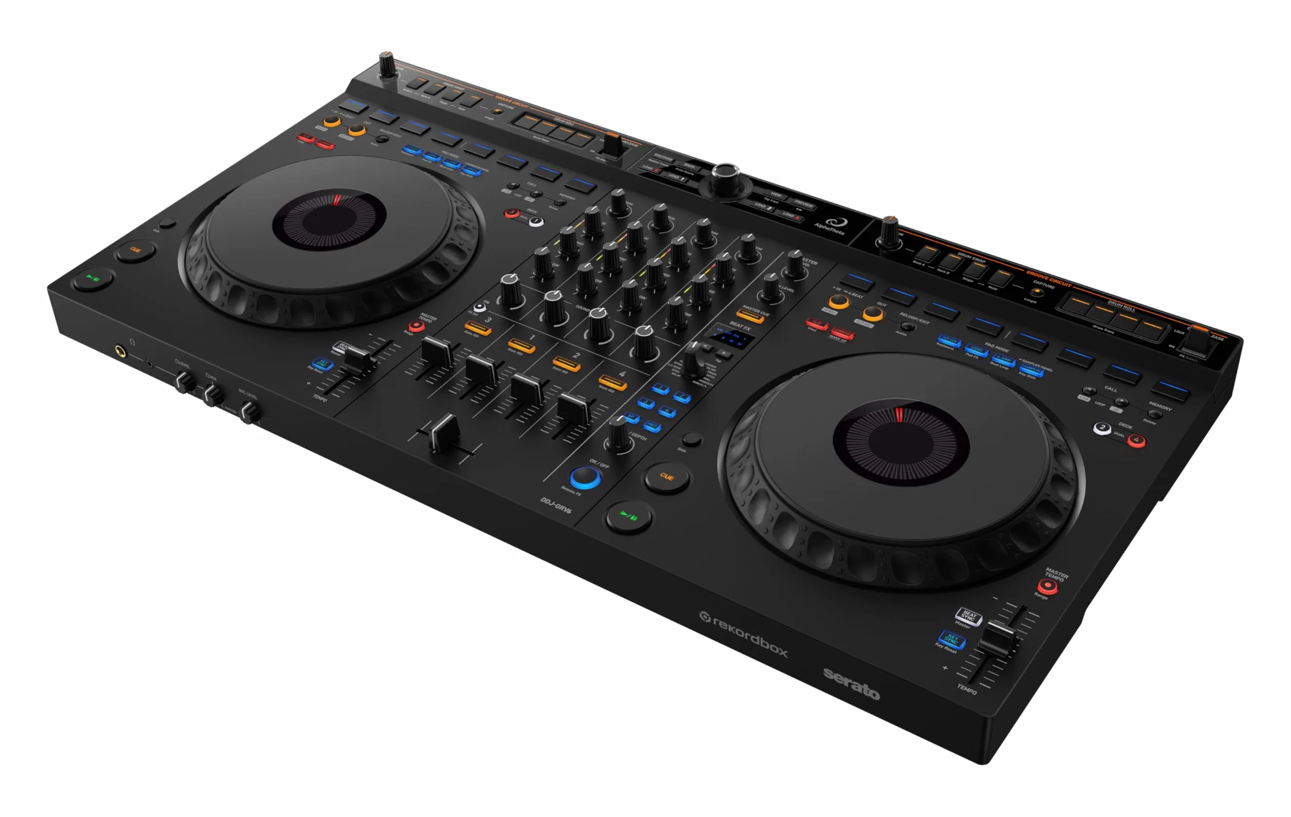 AlphaTheta DDJ-GRV6 Controladora DJ de 4 Canales Compatible con Rekordbox y Serato DJ PRO