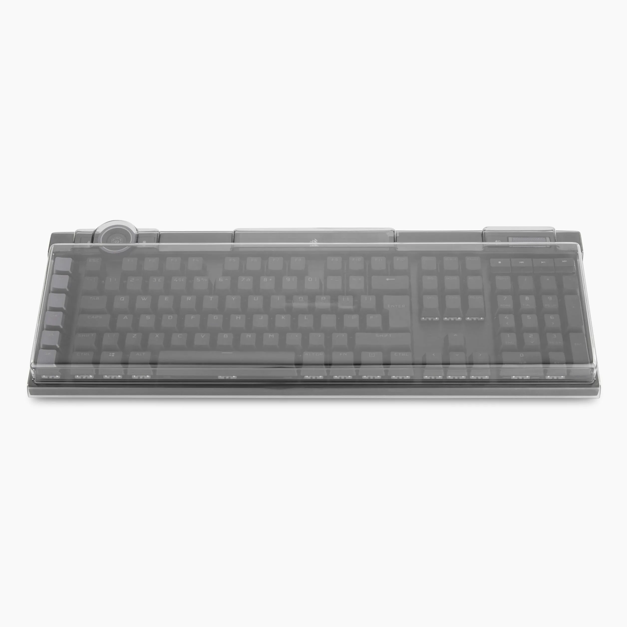 Decksaver Copertura per la Serie di Tastiere Corsair K100 RGB - Coperchio Protettiva Fumé/Chiara, Realizzata nel Regno Unito