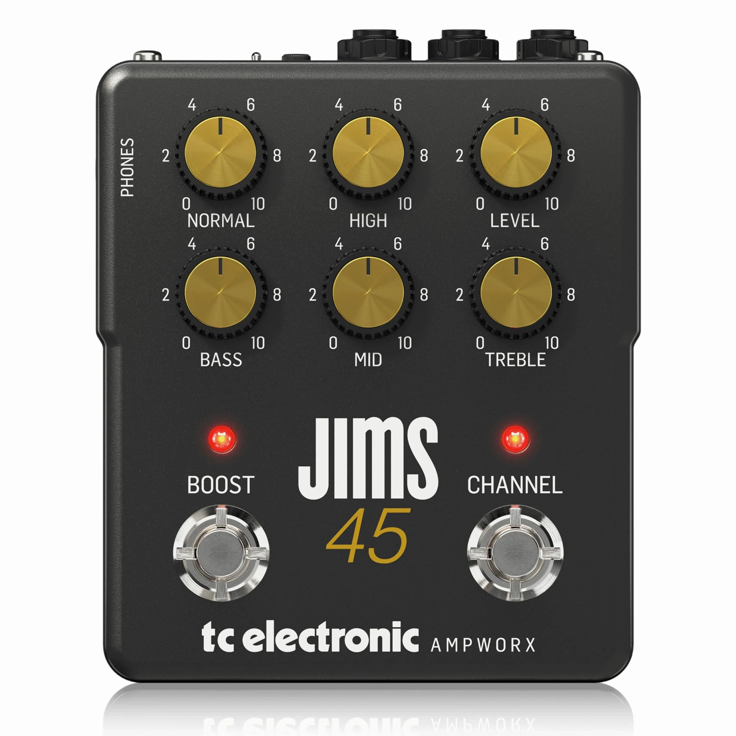 TC Electronic JIMS 45 PREAMP Pedale per Chitarra | Preamp per Chitarra a Doppio Canale con Controlli Indipendenti del Canale, Boost Pre/Post e Uscite Dedicati per DI e Cuffie