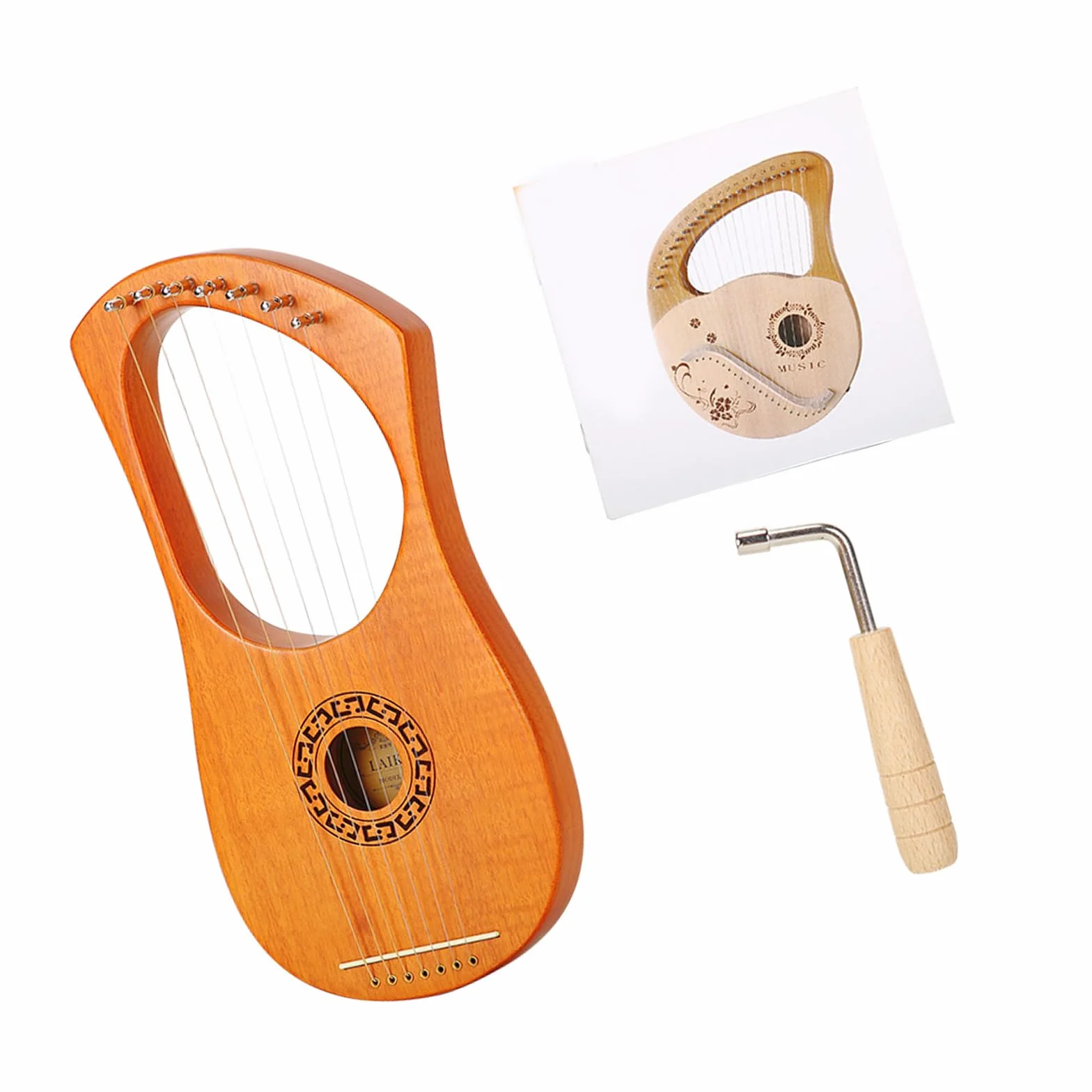 Arpa a lira in legno dal tono design leggero con strumento a lira dal tono naturale per appassionati musica e i principianti utilizzano l ' arpa in legno realizzata a mano