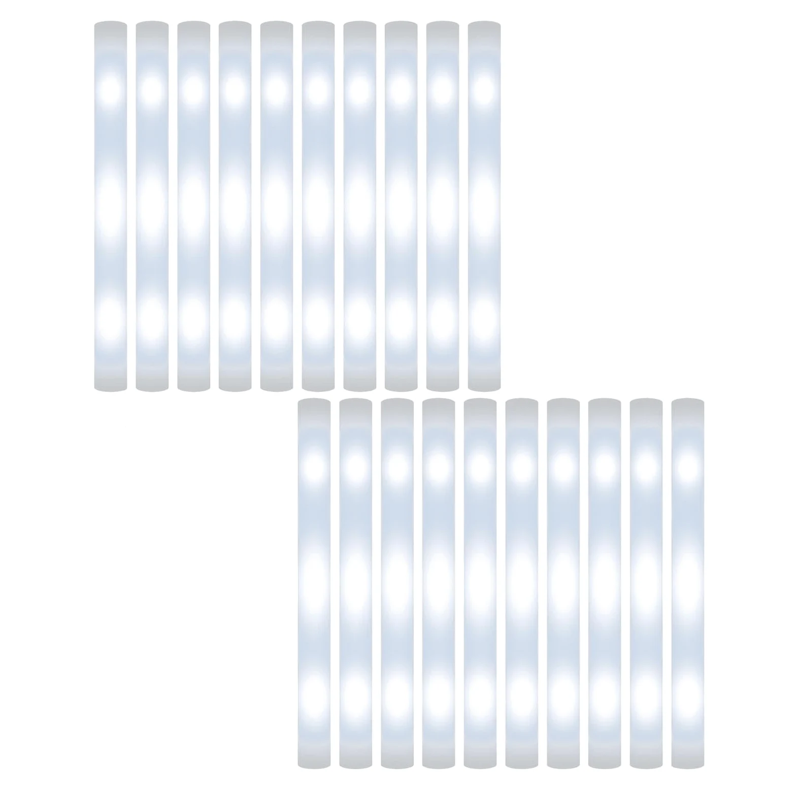 Generic 30 Pezzi Glow Rod Bastone Luminoso LED Schiuma per Feste Bambini Asta Spugna Luminosa Lunga Durata Gadget Divertente Animazione Adatto per Matrimoni E, 20 pezzi