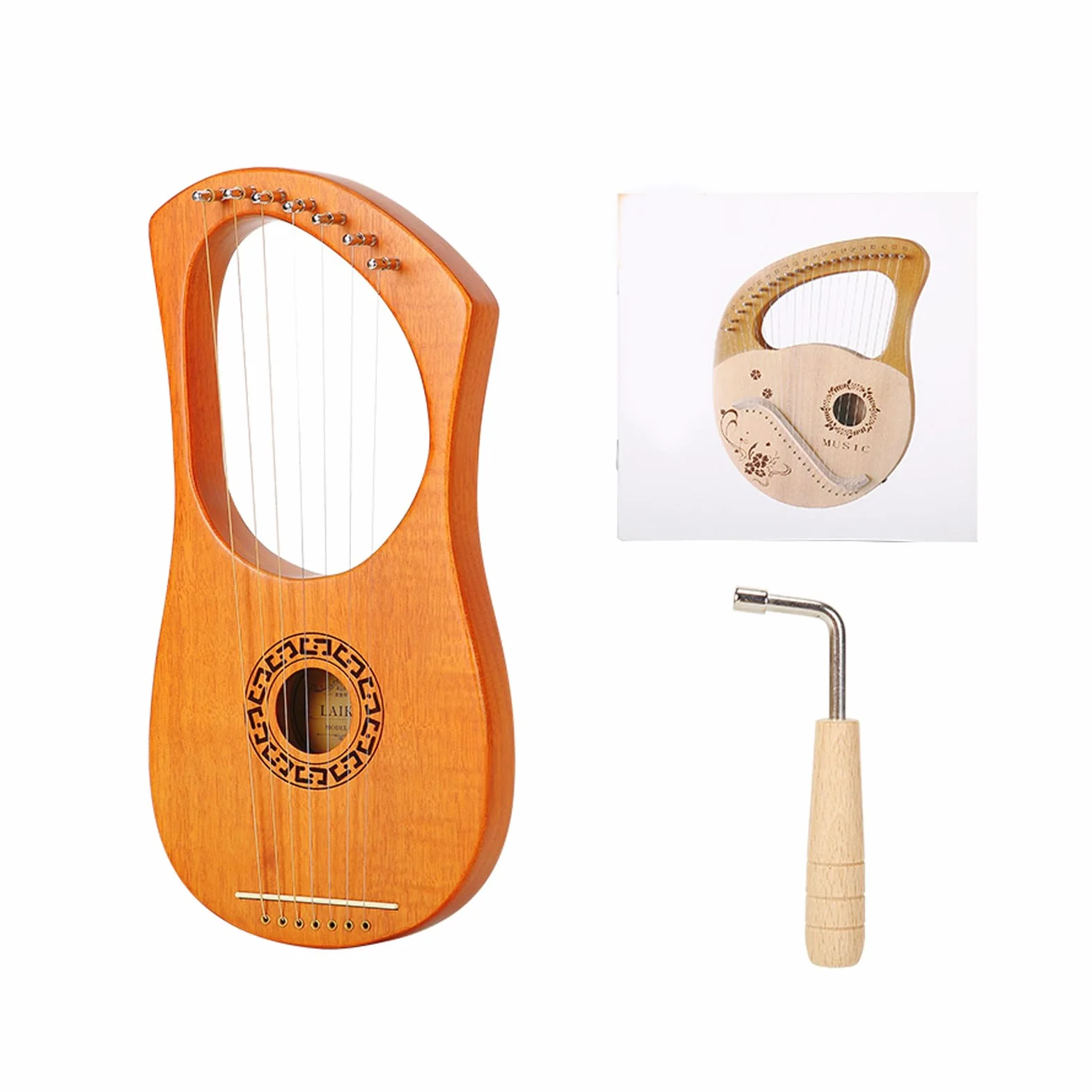 Arpa a lira in legno dal tono design leggero con strumento a lira dal tono naturale per appassionati musica e i principianti utilizzano l ' arpa in legno realizzata a mano