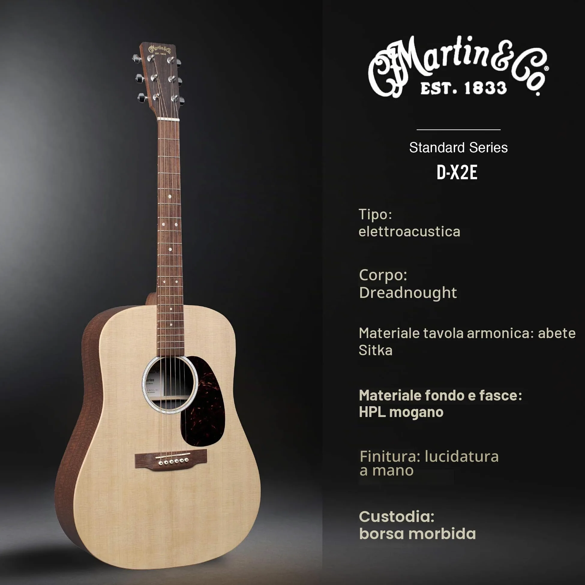 DX2E mogano Dreadnought Electro Acustico: Chitarra Acustica
