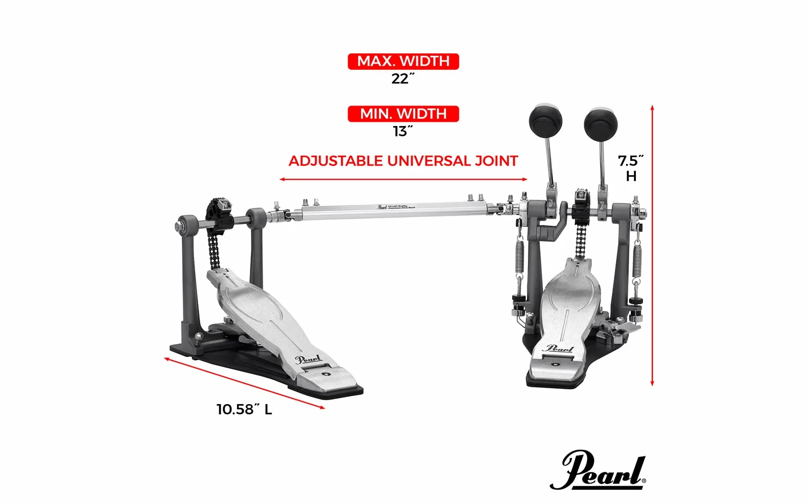 PEARL - Pedale - PPH P-1032 - DBL PEDALE ELIMINATOR SOLO NERO