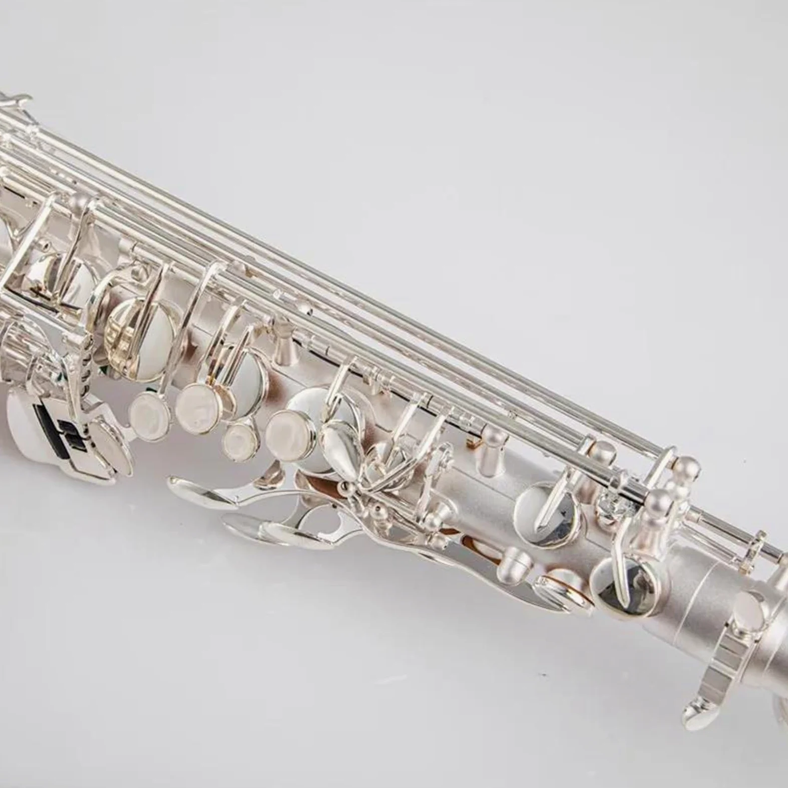 Sassofono Contralto per Studenti, accordatura in Mi bemolle, Sassofono in Ottone Placcato Argento, Strumento Musicale con Custodia in Nylon, bocchino, Grigio Chiaro, Grigio ch,Light Grey