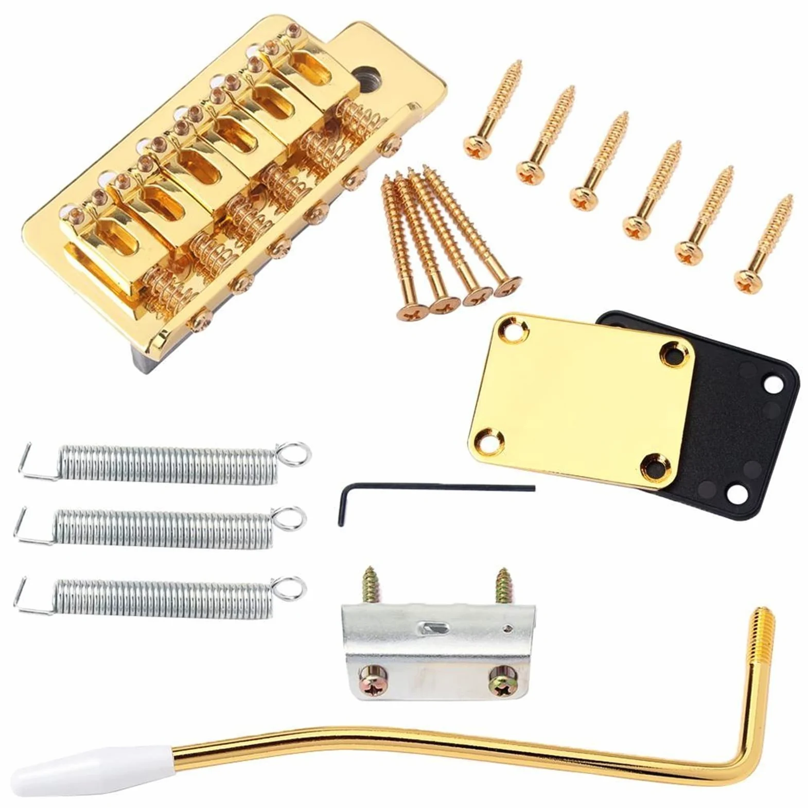 6 Corde per Chitarra Elettrica Ponte Tremolo Strumento Fai da Te Parti di Ricambio per Chitarra Elettrica Oro Kit Ponte per Chitarra elettrica