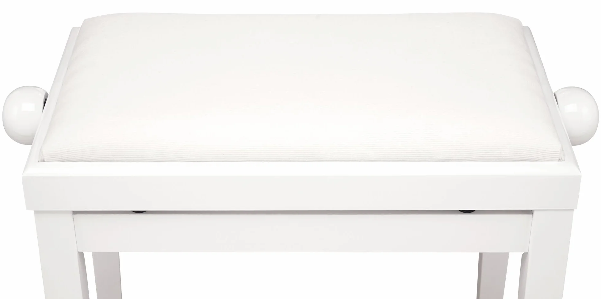 Classic Cantabile Panca per pianoforte bianco lucido - Altezza regolabile da 47 a 56 cm - Sgabello con meccanismo a fuso - Seduta panchetta 55 x 32 cm - Sedia con rivestimento in velluto, stabile