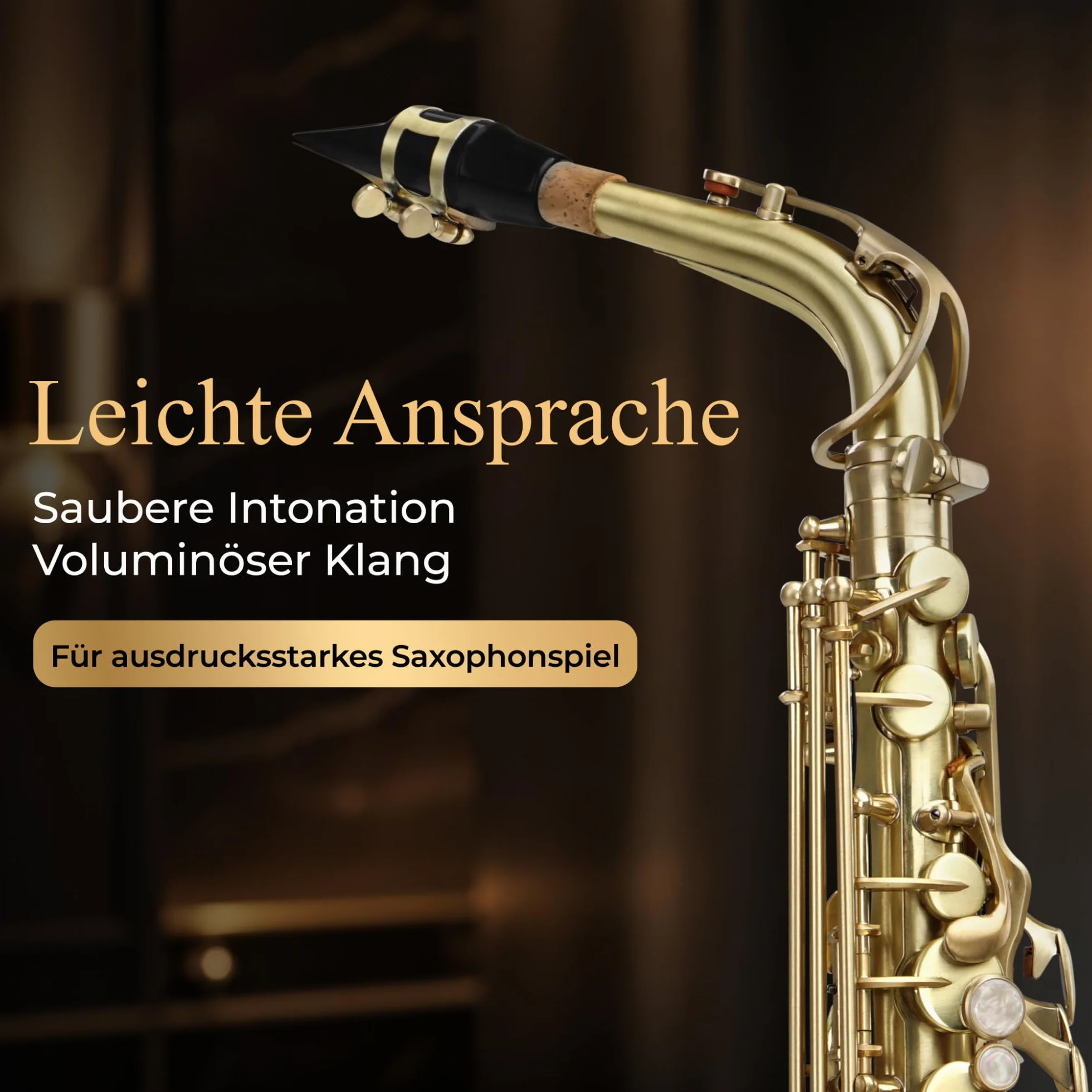 Classic Cantabile AS-450 Spazzolato Eb Set Sassofono Alto, Chiave Fa# alta | Sax alto in ottone, Spazzolato a mano opaco, Verniciato trasparente, Suono pieno e caldo, Risposta rapida, Buona intonazione