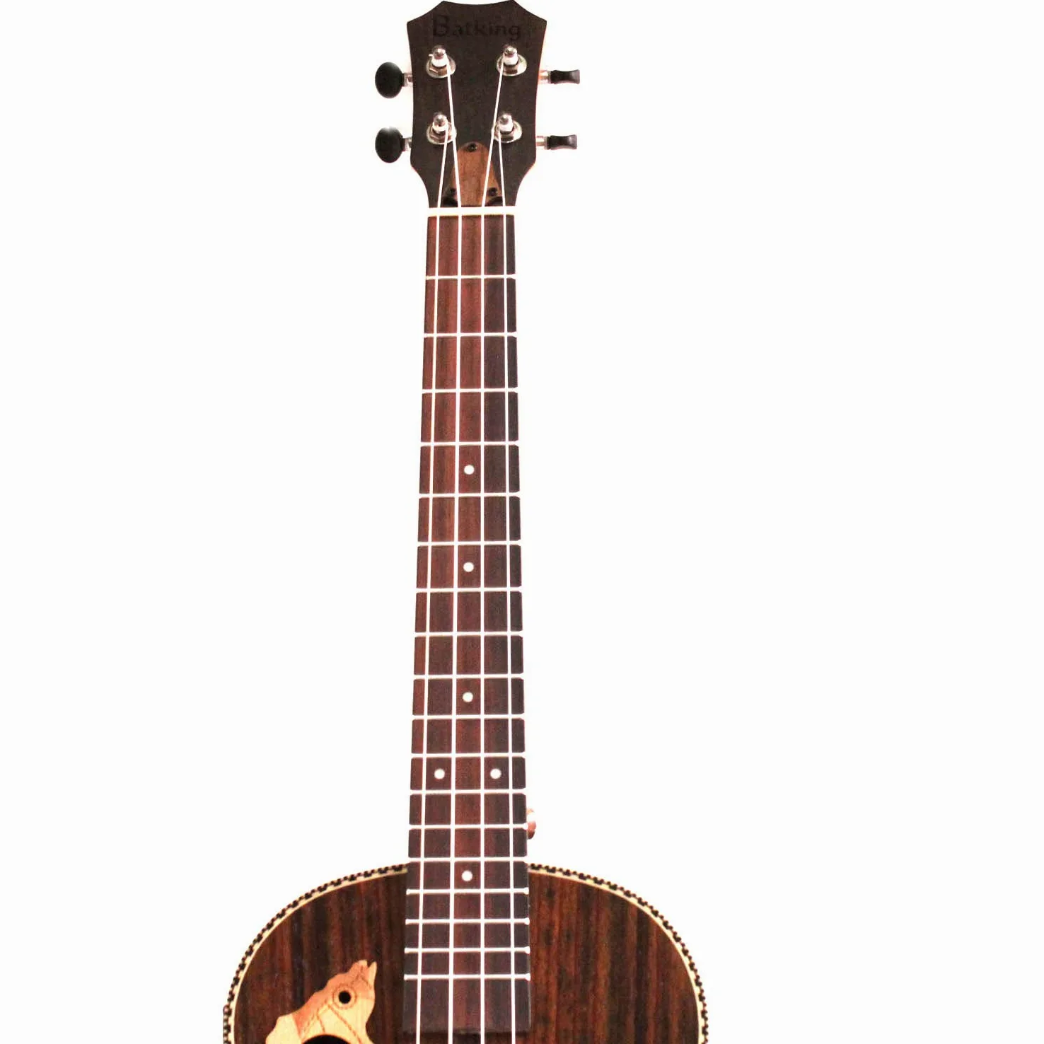 Ukulele baritono elettrico e acustico, 76 cm, completamente in palissandro con truss rod, equalizzatore, con borsa da concerto, tracolla, corda di nylon, accordatore elettrico