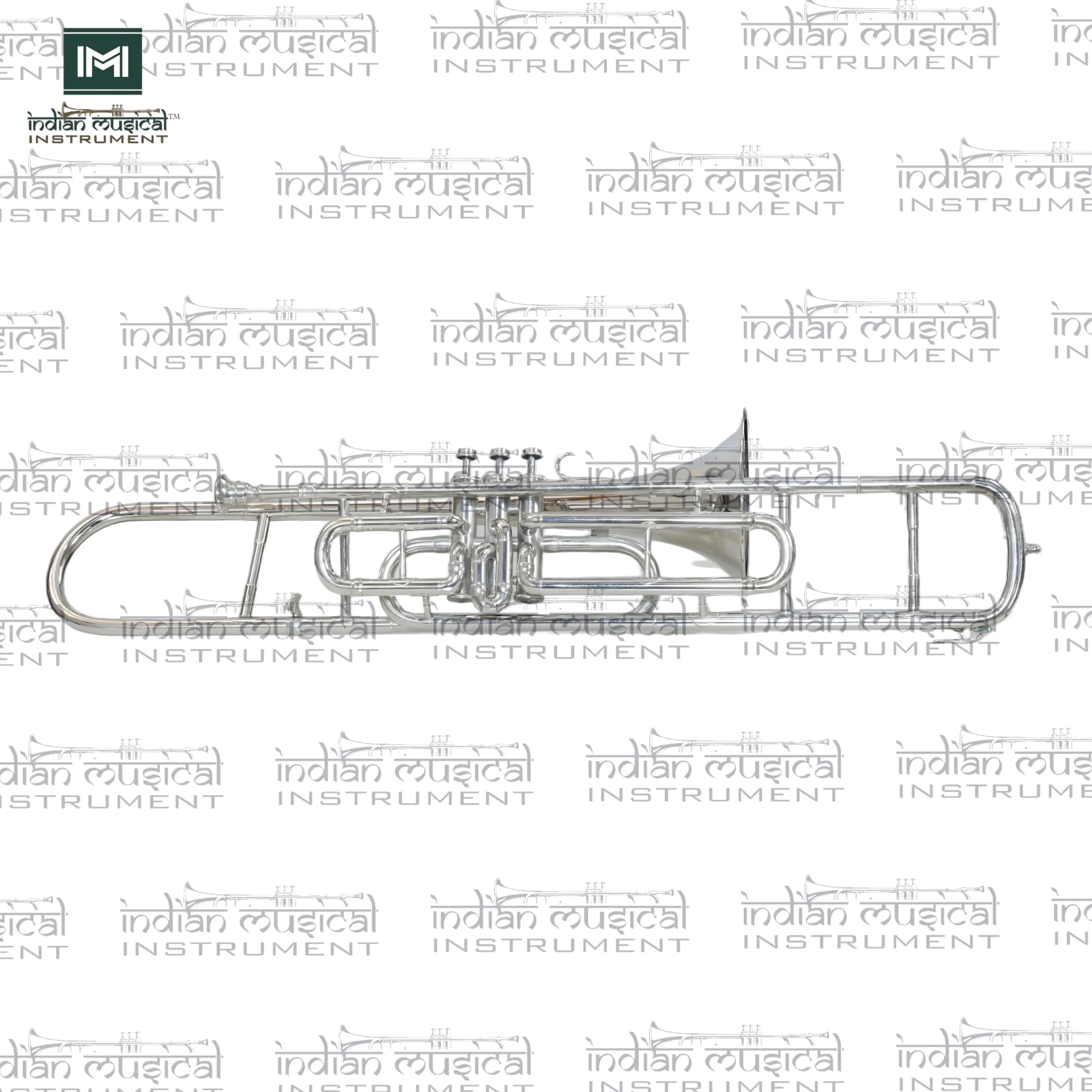 Valvola trombone, passo BB, qualità in ottone con custodia per il trasporto e bocchino incluso (argento)