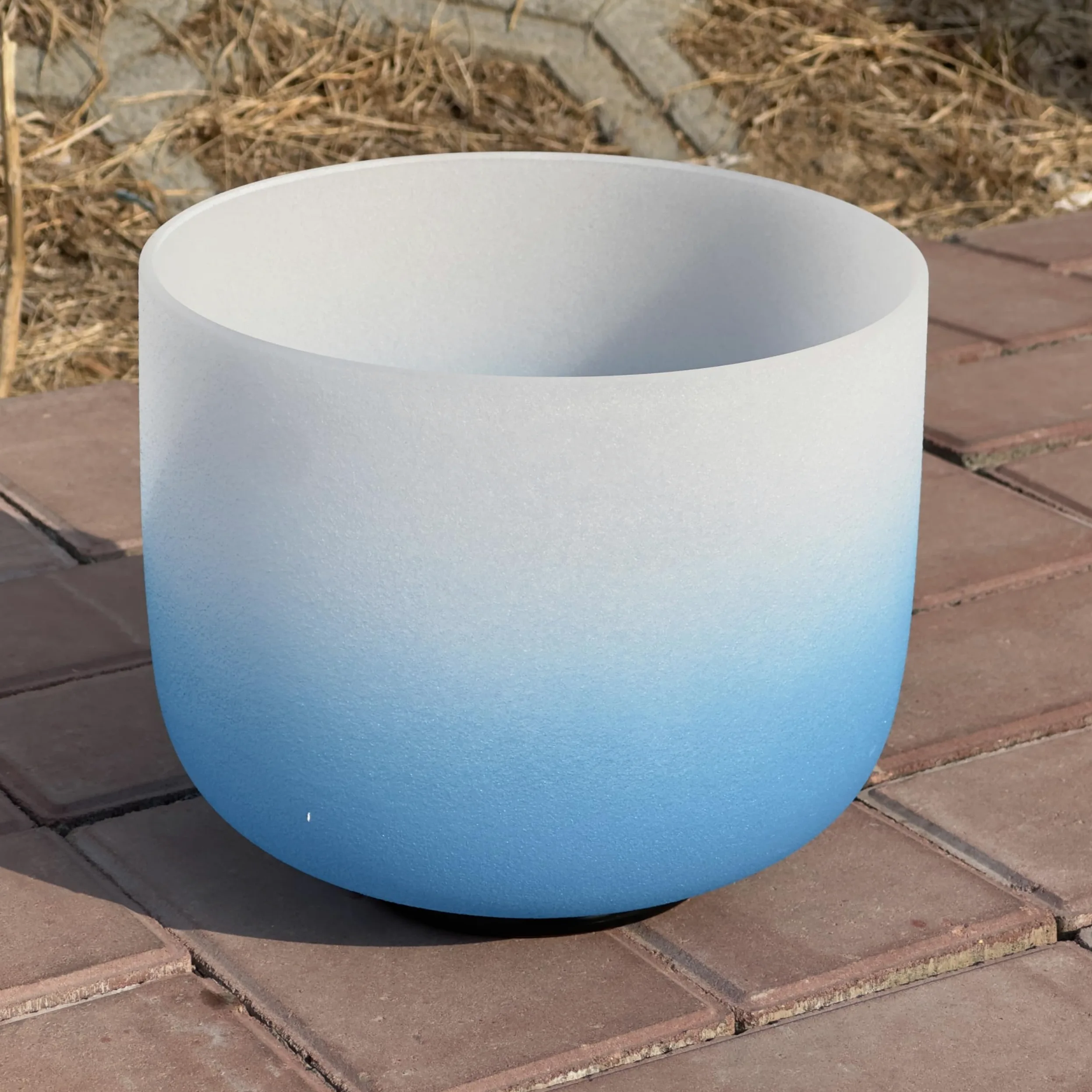 Campana tibetana in cristallo di quarzo con nota sol, 432 Hz, tonalità sfumata, chakra della gola, 20,3 cm, per la guarigione del suono