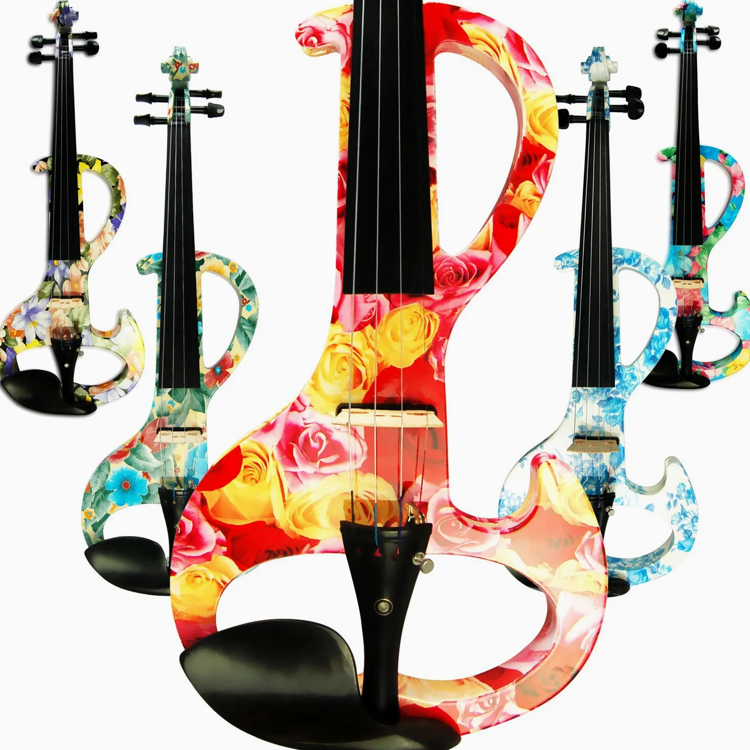 Aliyes - Violino elettrico professionale a mano da donna, silenzioso, 4/4, in legno massello, professionale, per principianti, per violino da viaggio, per spalla, 1003