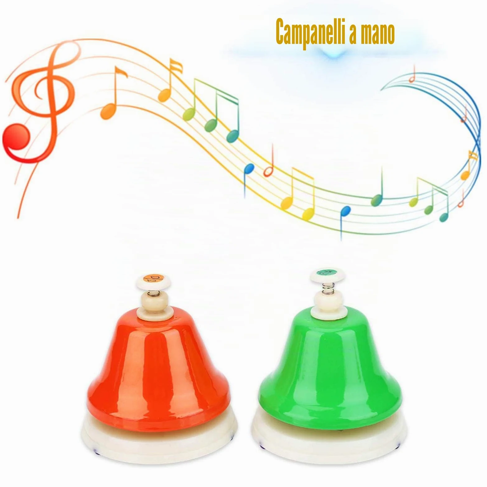 Set di Campane a Mano Colorate Diatoniche a 8 Note Set di Strumenti Musicali Strumento a Percussione Colorato per Matrimoni Scolastici di attività Familiari