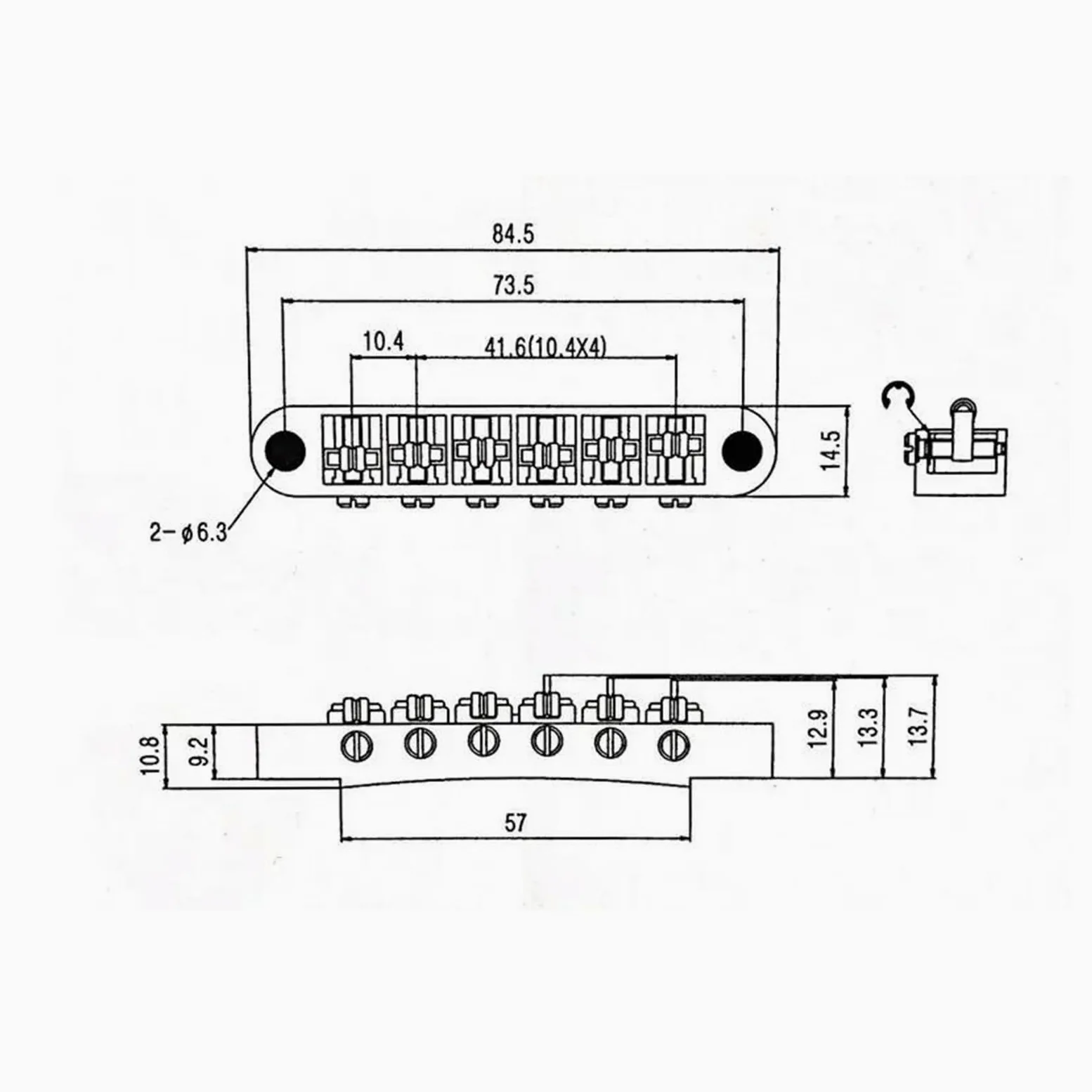 Accessori Per Strumenti Professionali Per Chitarra Elettrica A 6 Corde Con Ponte A Rulli | Ponte per chitarra (BKGD)